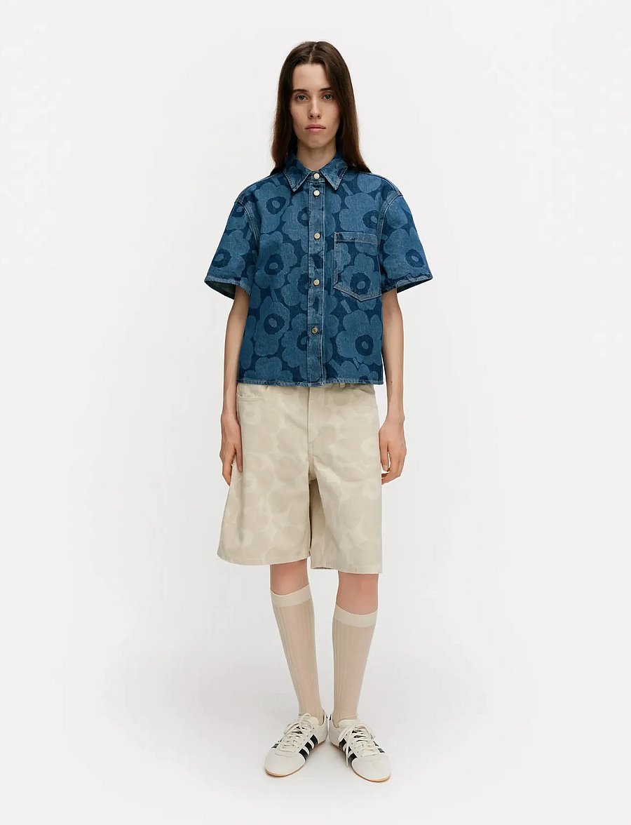Marimekko - MARIDENIM KUVATA UNIKKO - jeansskjortor - mid indigo - 0