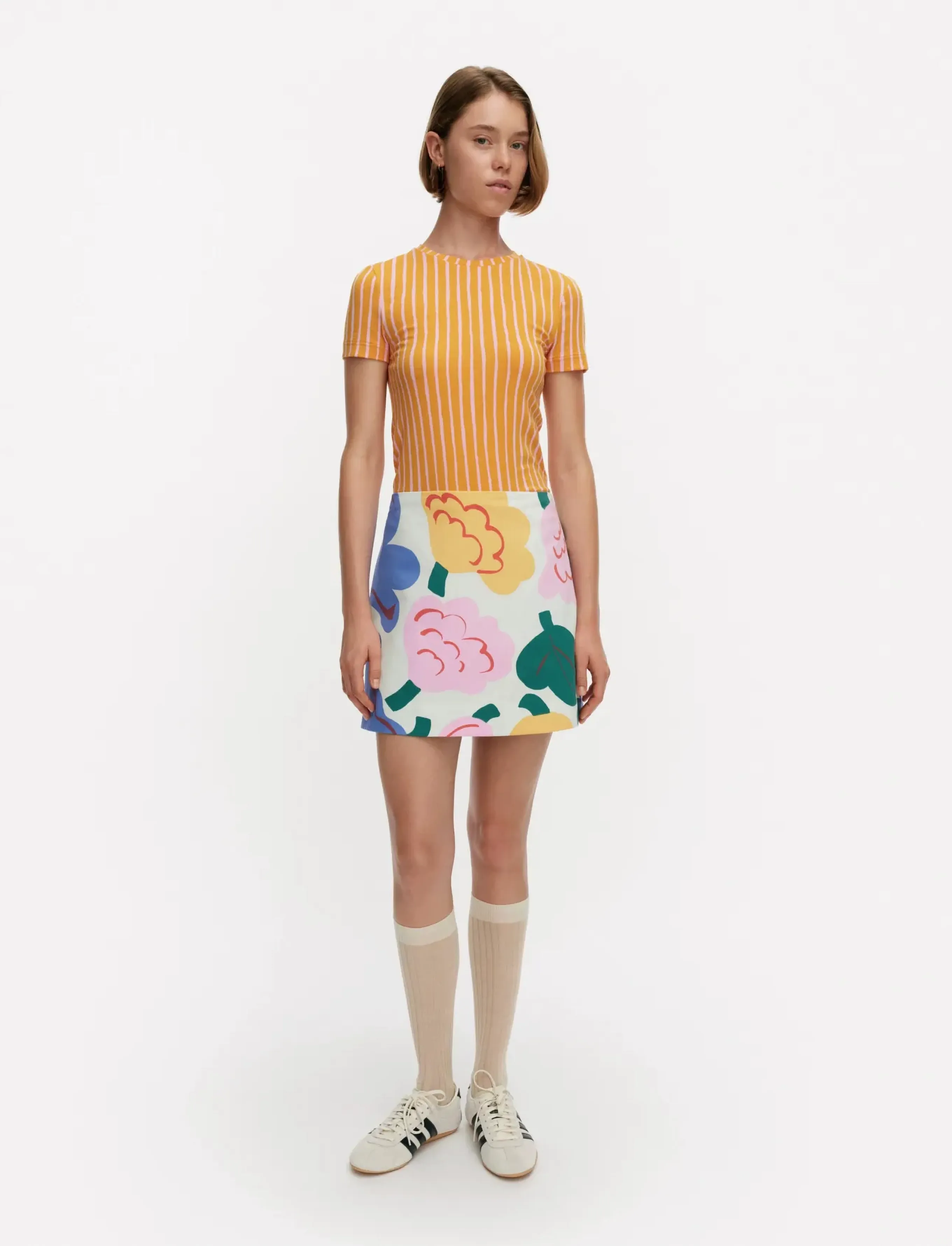 Marimekko Iloita Kukasta Kukkaan, Kvinder, Printet Mini Nederdel, Multi/mønstret, Str: 36