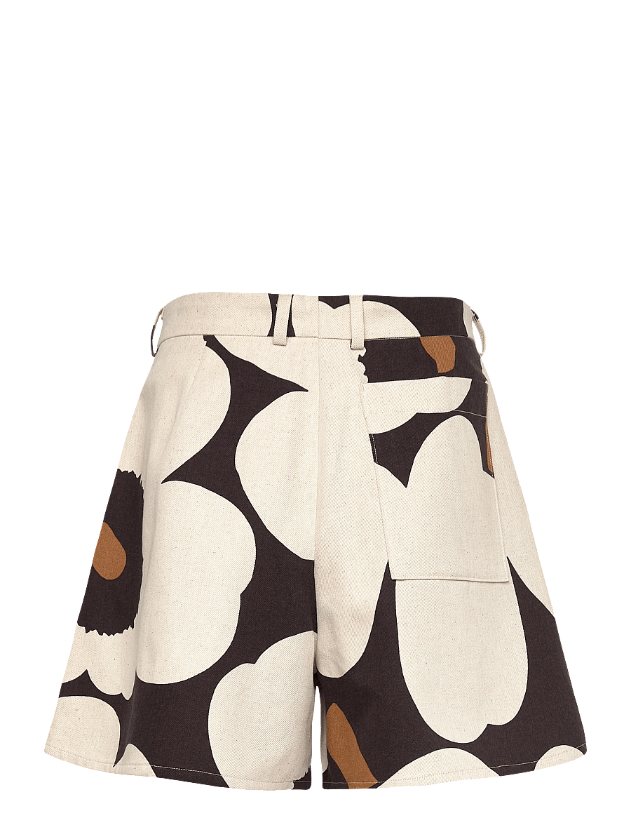 Marimekko - PRUUKAT UNIKKO - linen shorts - light beige, black, brown - 2