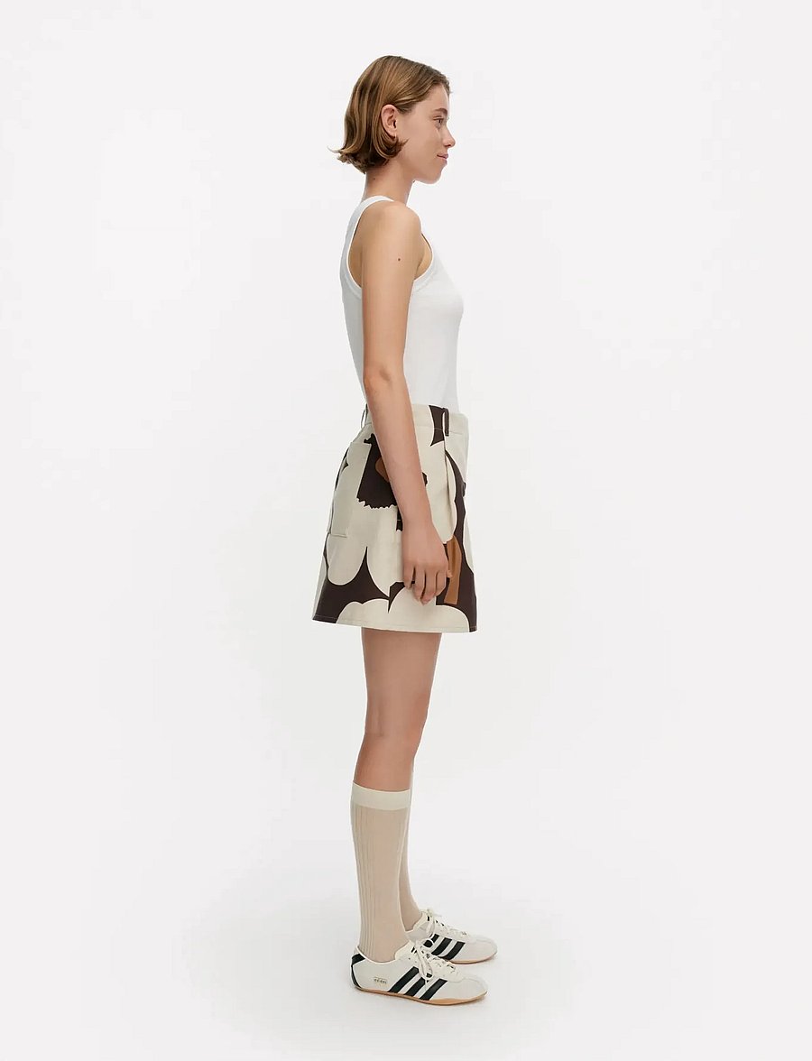 Marimekko - PRUUKAT UNIKKO - linen shorts - light beige, black, brown - 4