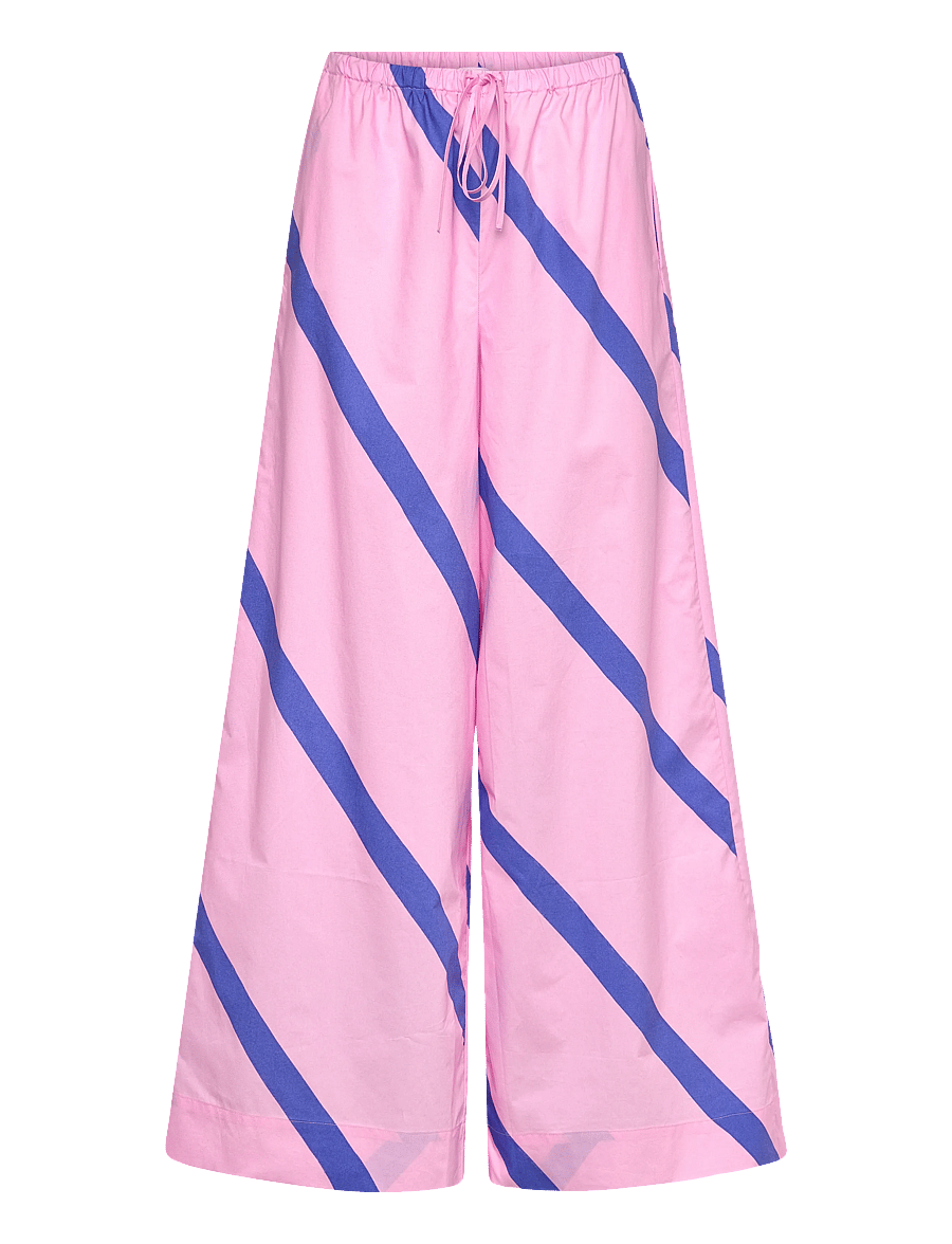Marimekko - PUOTI BASSO - buxur með víðum skálmum - blue, pink - 1