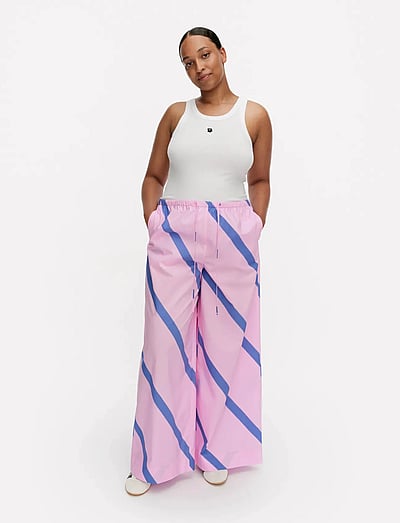 Marimekko PUOTI BASSO - Byxor - BLUE, PINK / pink/rose