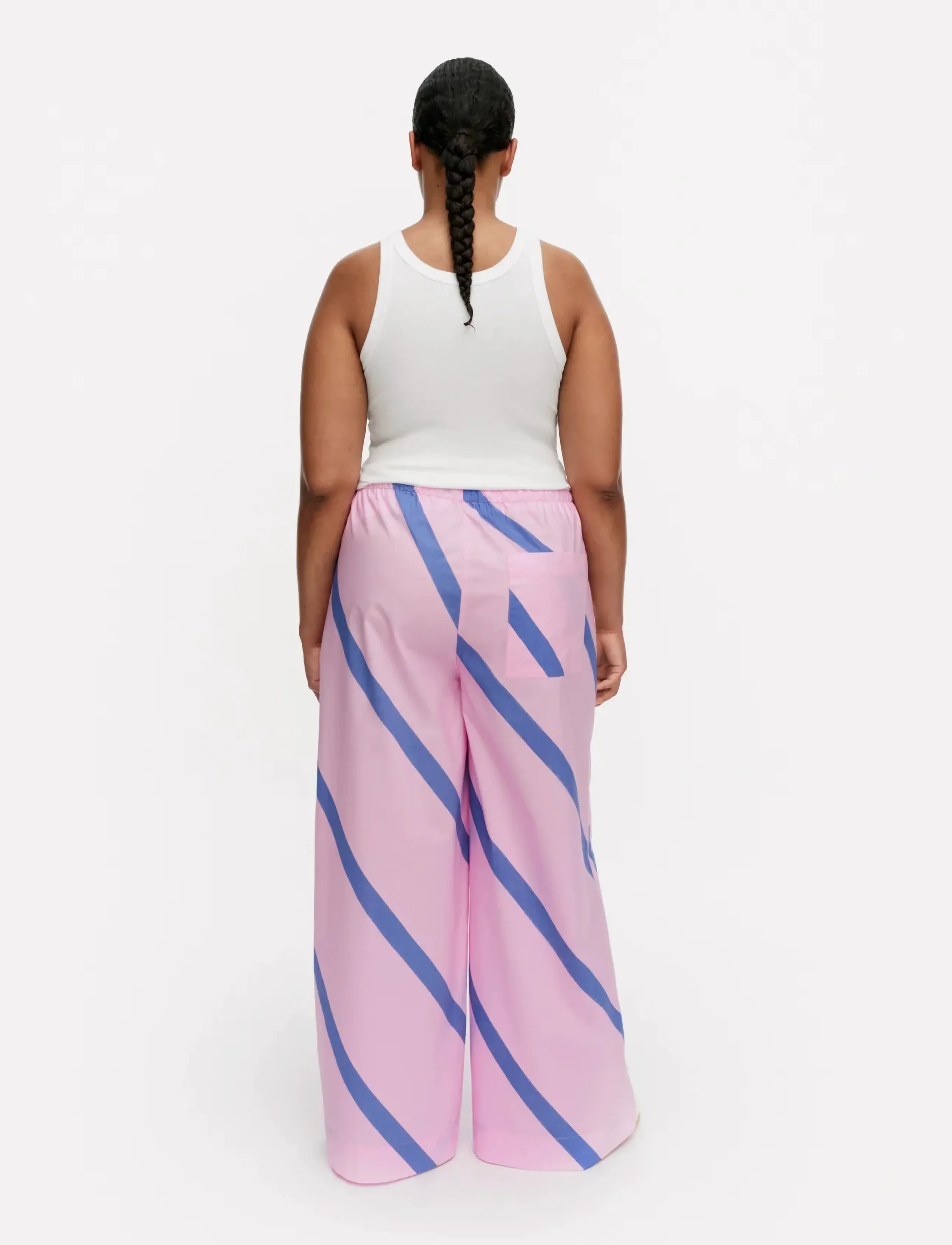 Marimekko - PUOTI BASSO - wide leg trousers - blue, pink - 3