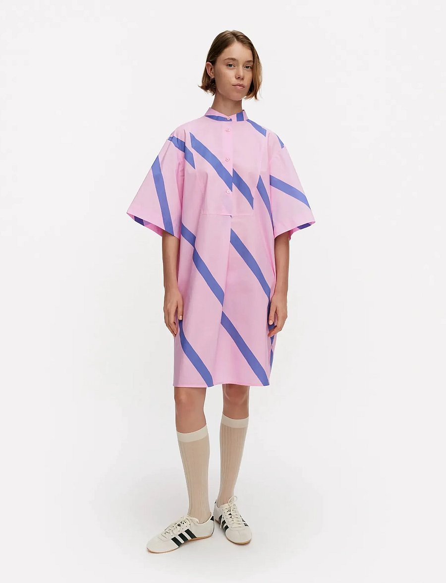 Marimekko - PIHALLA BASSO - midi dresses - blue, pink - 0