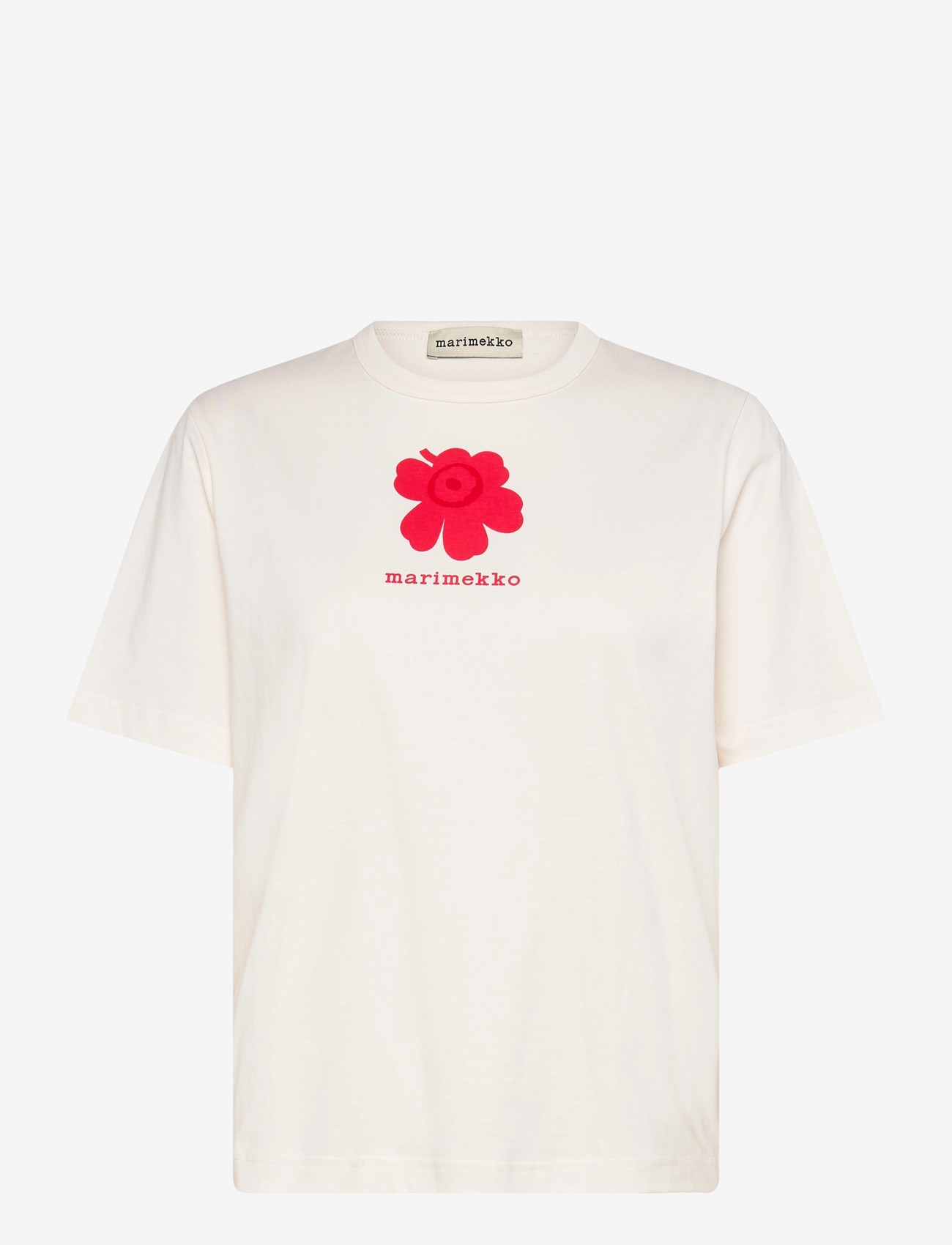 Marimekko - ERNA UNIKKO PLACEMENT - t-shirts - off white, red - 1