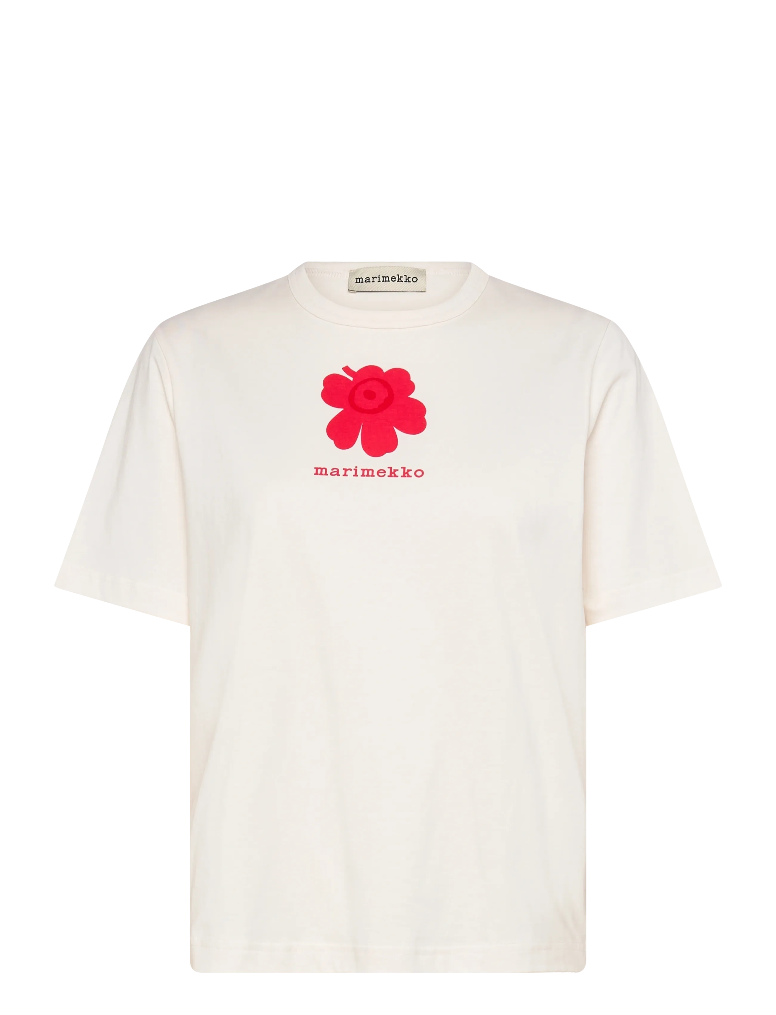 Marimekko ERNA UNIKKO PLACEMENT - T-shirts - OFF WHITE, RED / cream