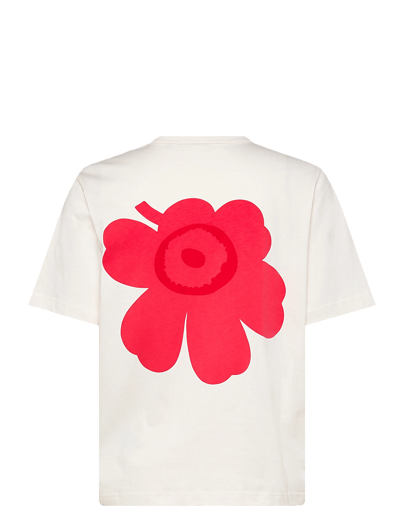 Marimekko - ERNA UNIKKO PLACEMENT - t-shirts - off white, red - 2