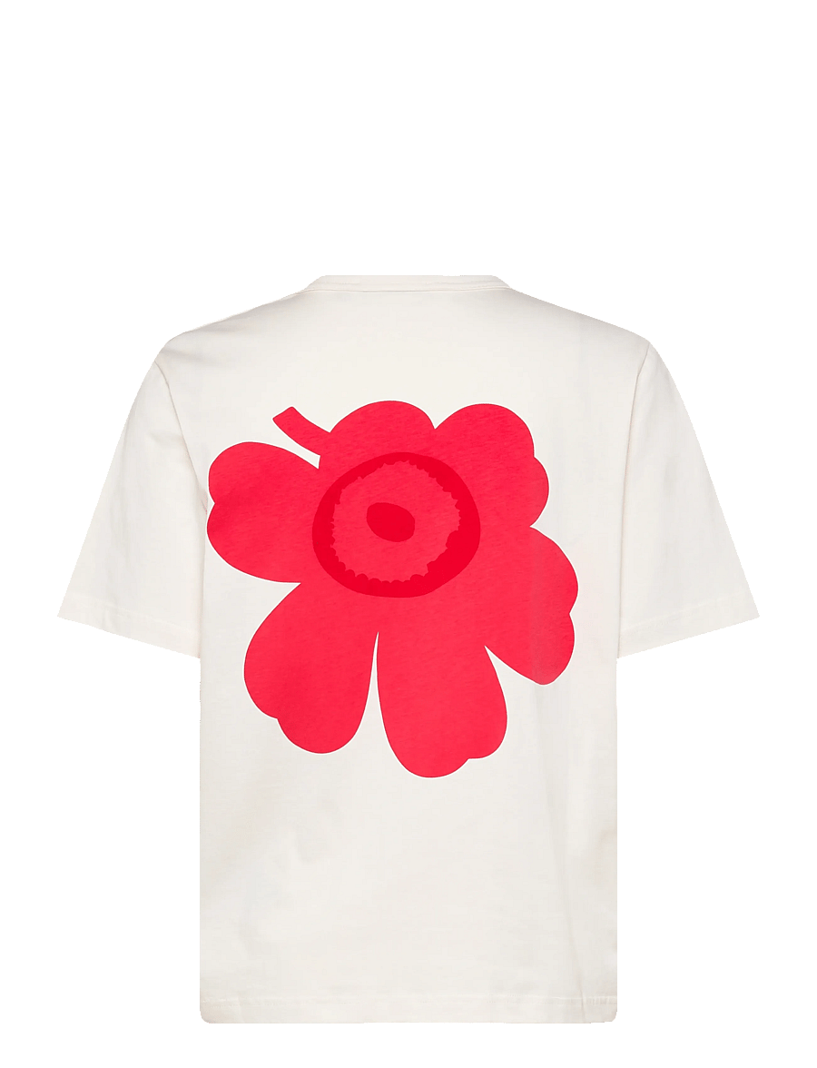 Marimekko - ERNA UNIKKO PLACEMENT - t-shirts - off white, red - 2