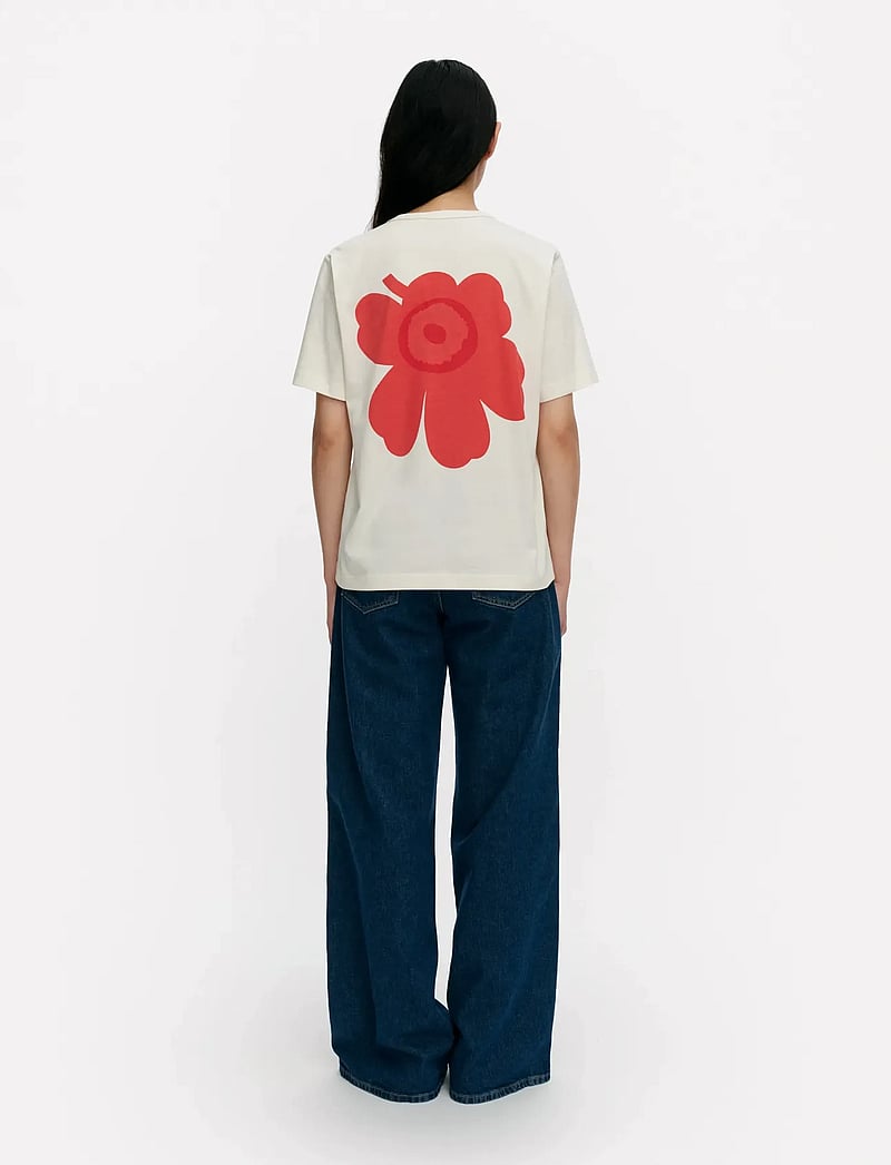 Marimekko - ERNA UNIKKO PLACEMENT - t-shirts - off white, red - 3