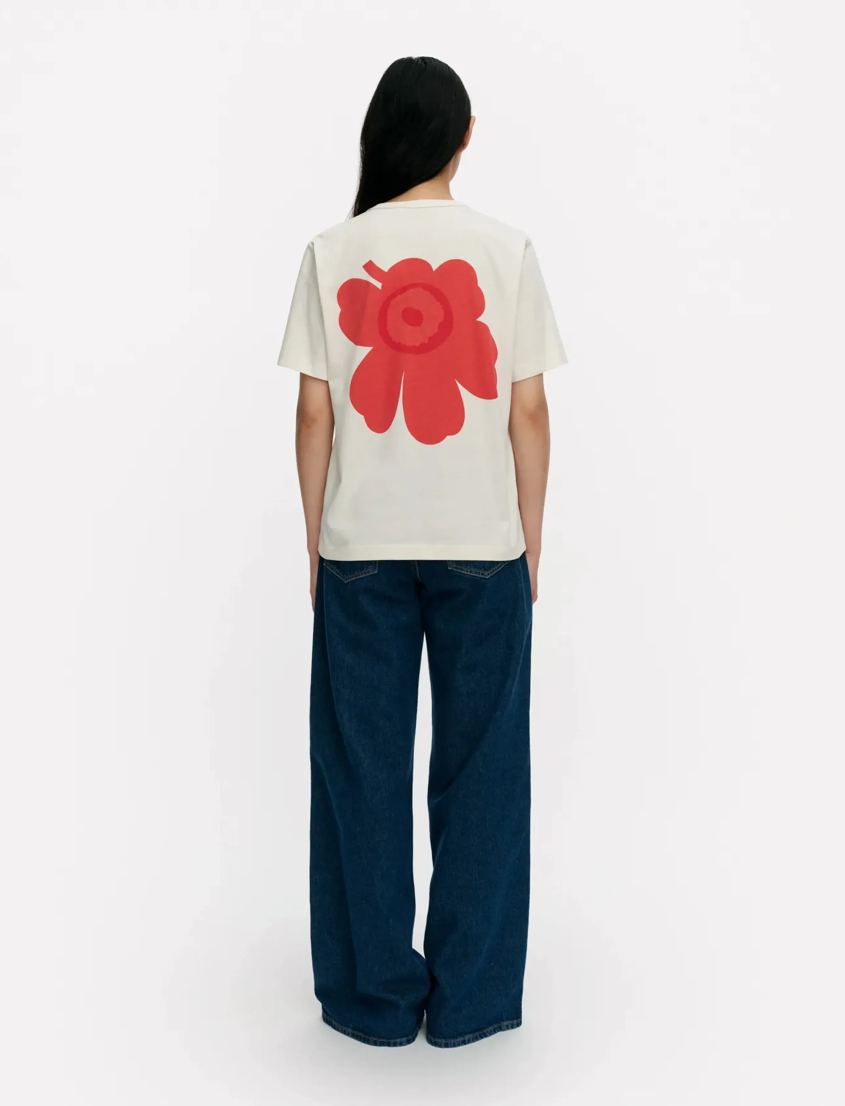 Marimekko - ERNA UNIKKO PLACEMENT - t-shirts - off white, red - 3
