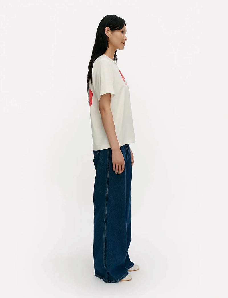 Marimekko - ERNA UNIKKO PLACEMENT - t-shirts - off white, red - 4