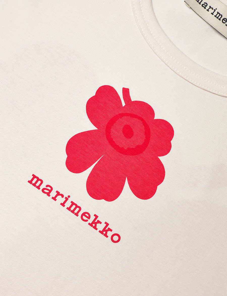 Marimekko - ERNA UNIKKO PLACEMENT - t-shirts - off white, red - 5