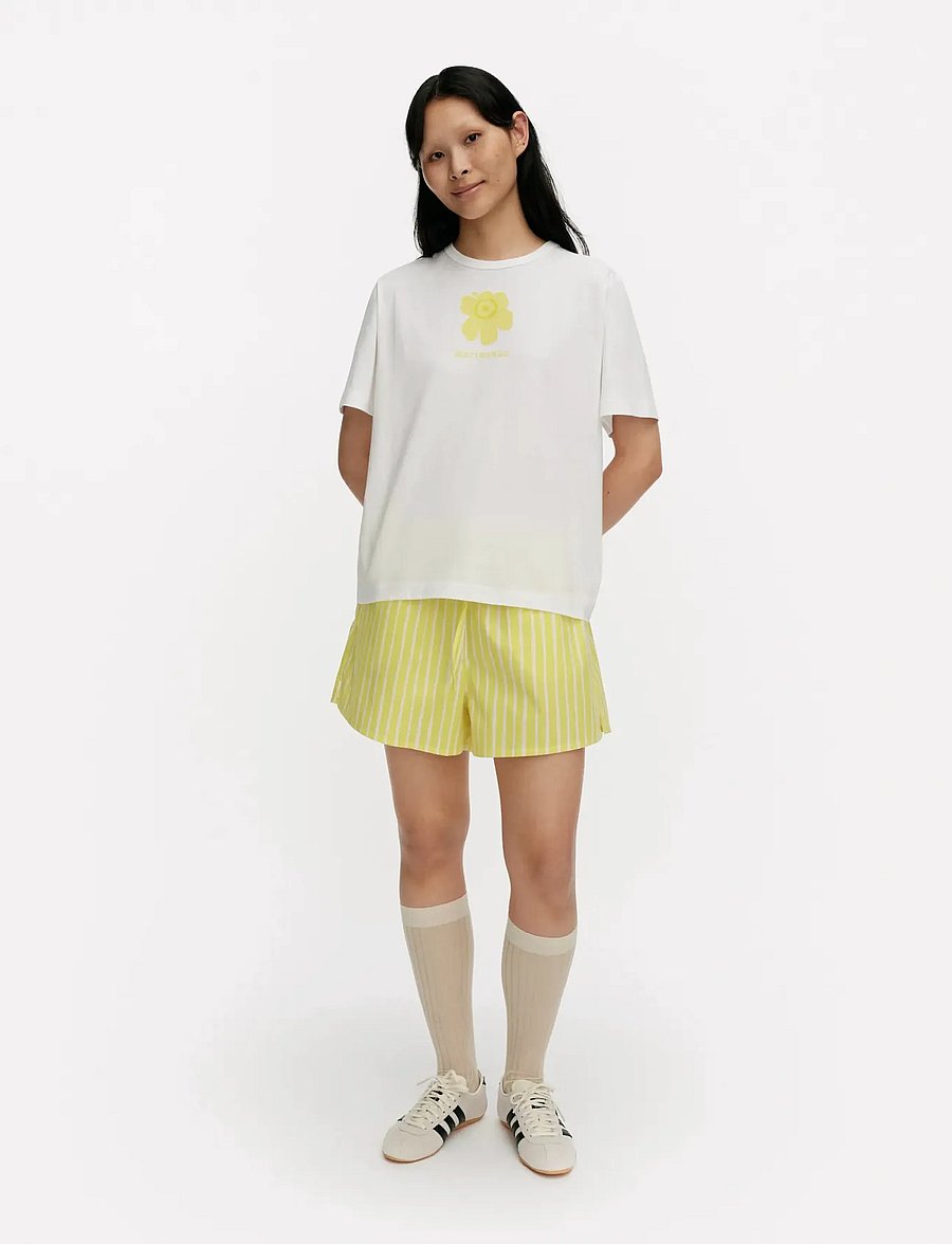 Marimekko - ERNA UNIKKO PLACEMENT - t-shirts - white, yellow - 0