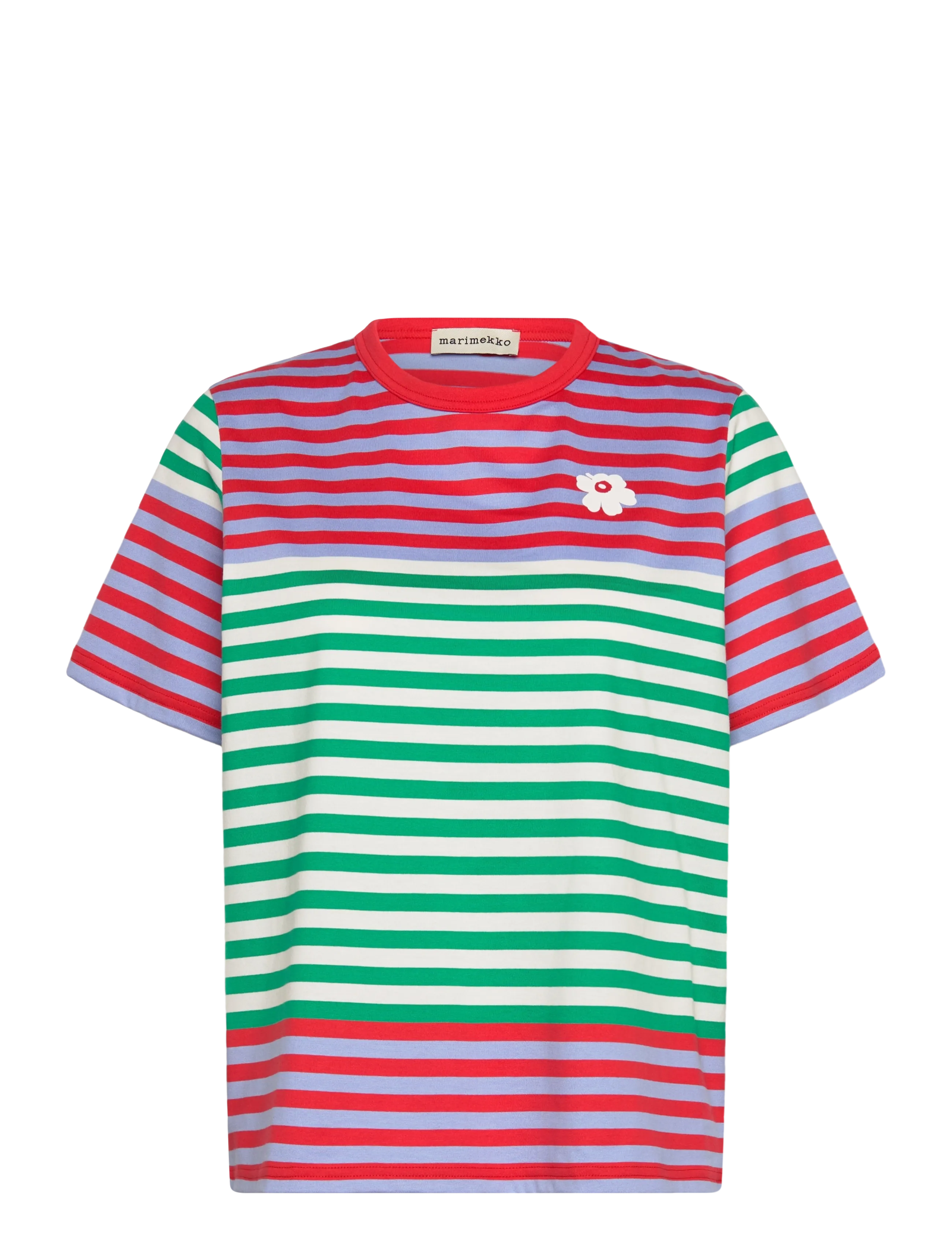 Marimekko TASARAITA UNIKKO SS - T-shirts - RED, BLUE, OFF WHITE, GREEN / multi