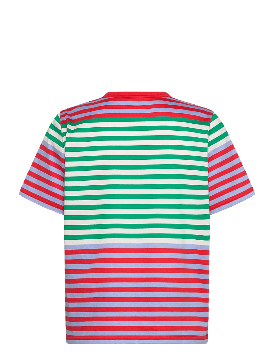 Marimekko - TASARAITA UNIKKO SS - t-shirts & tops - red, blue, off white, green - 2