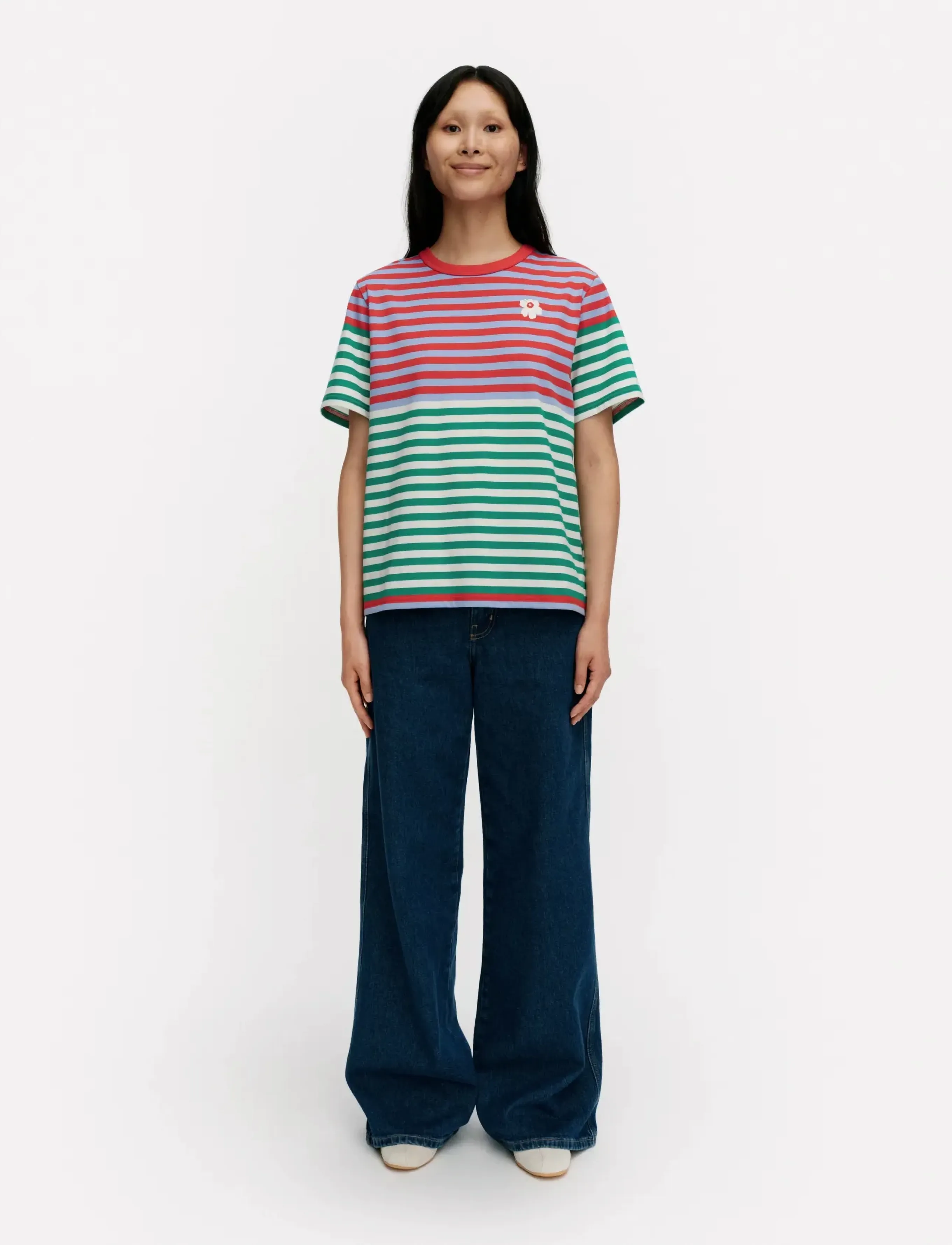 Marimekko TASARAITA UNIKKO SS - T-shirts & Hauts - RED, BLUE, OFF WHITE, GREEN / multi