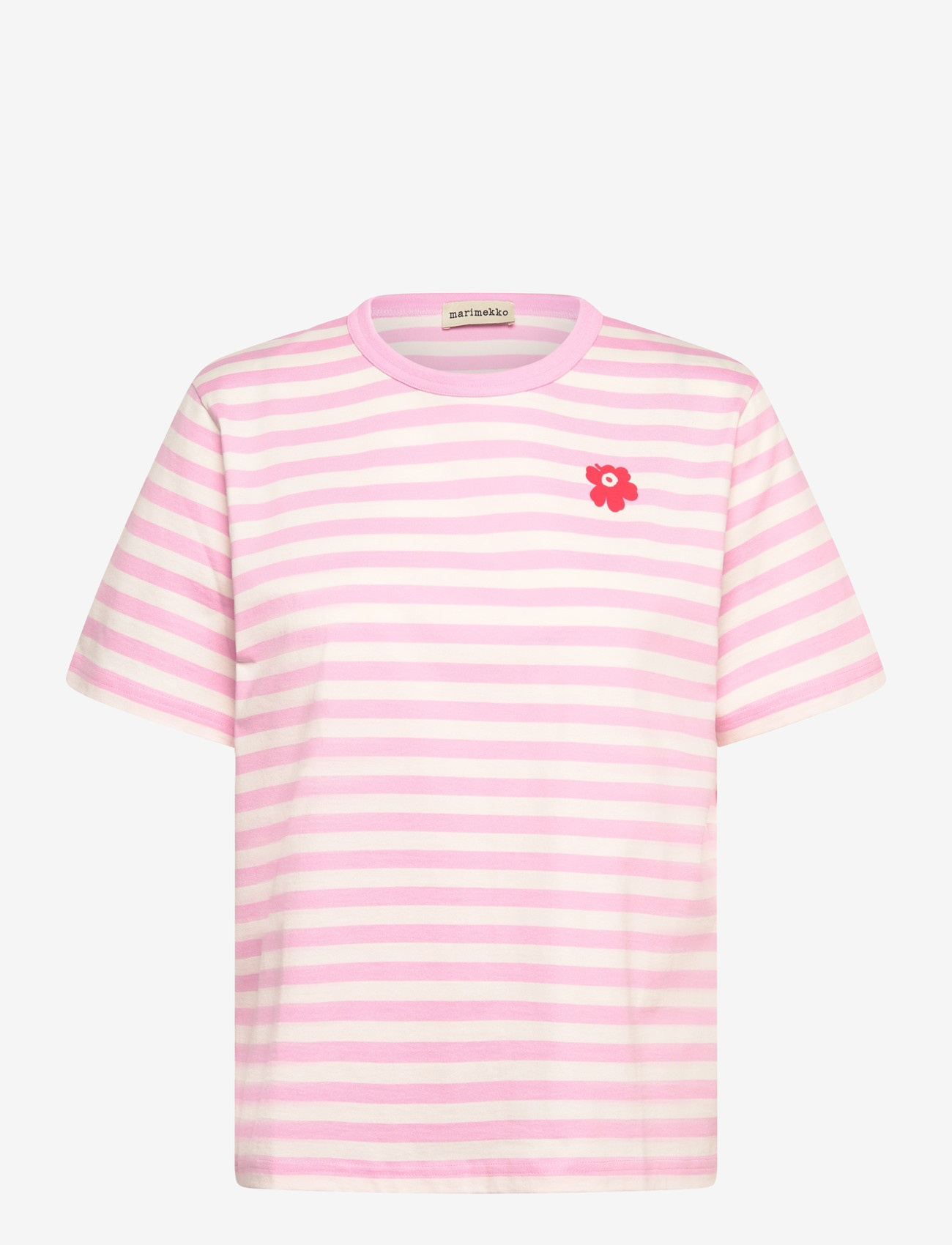 Marimekko - TASARAITA UNIKKO SS - light pink, off white, red - 1