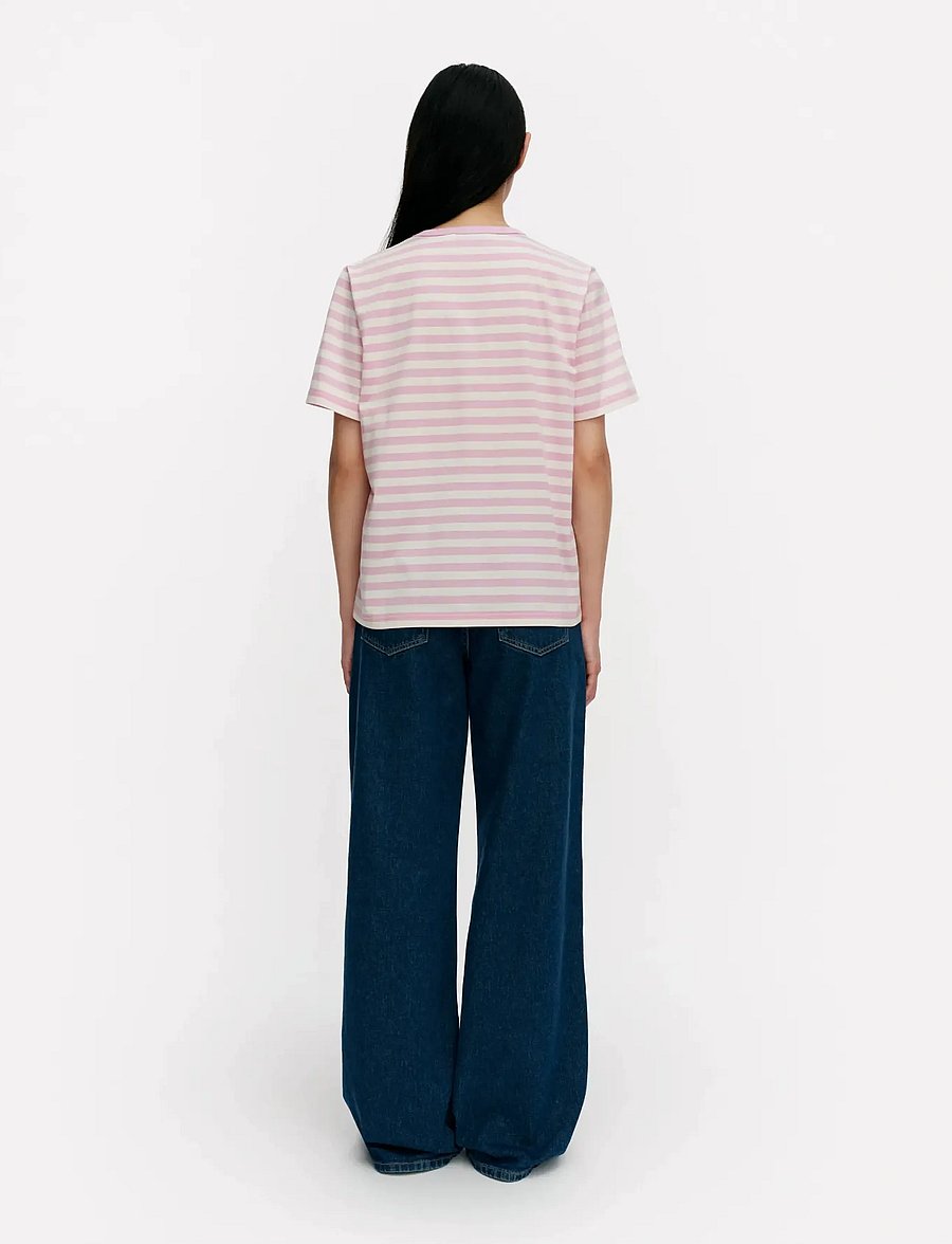 Marimekko - TASARAITA UNIKKO SS - light pink, off white, red - 3