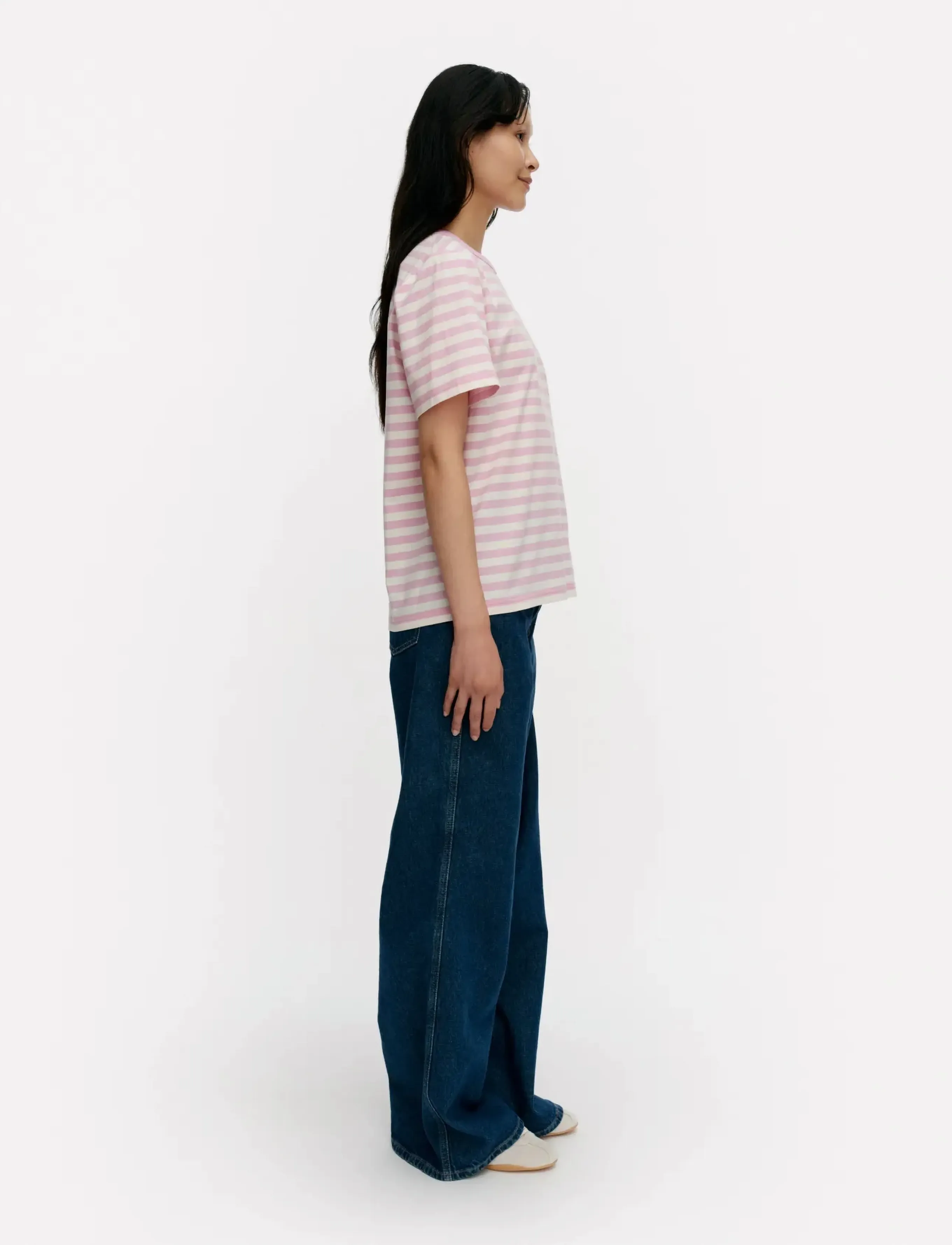 Marimekko - TASARAITA UNIKKO SS - light pink, off white, red - 4