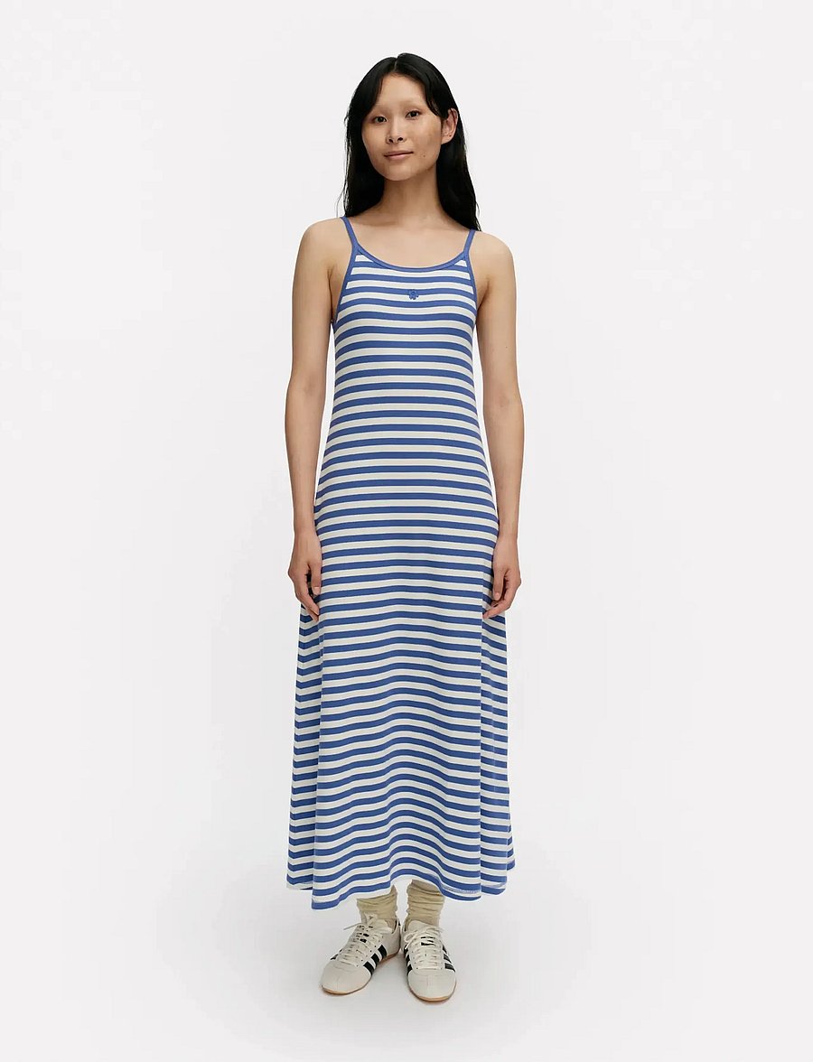 Marimekko - LAULAA TASARAITA UNIKKO - slipklänningar - blue, off white - 0