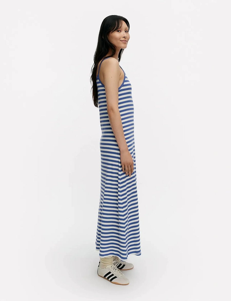 Marimekko - LAULAA TASARAITA UNIKKO - slipklänningar - blue, off white - 4