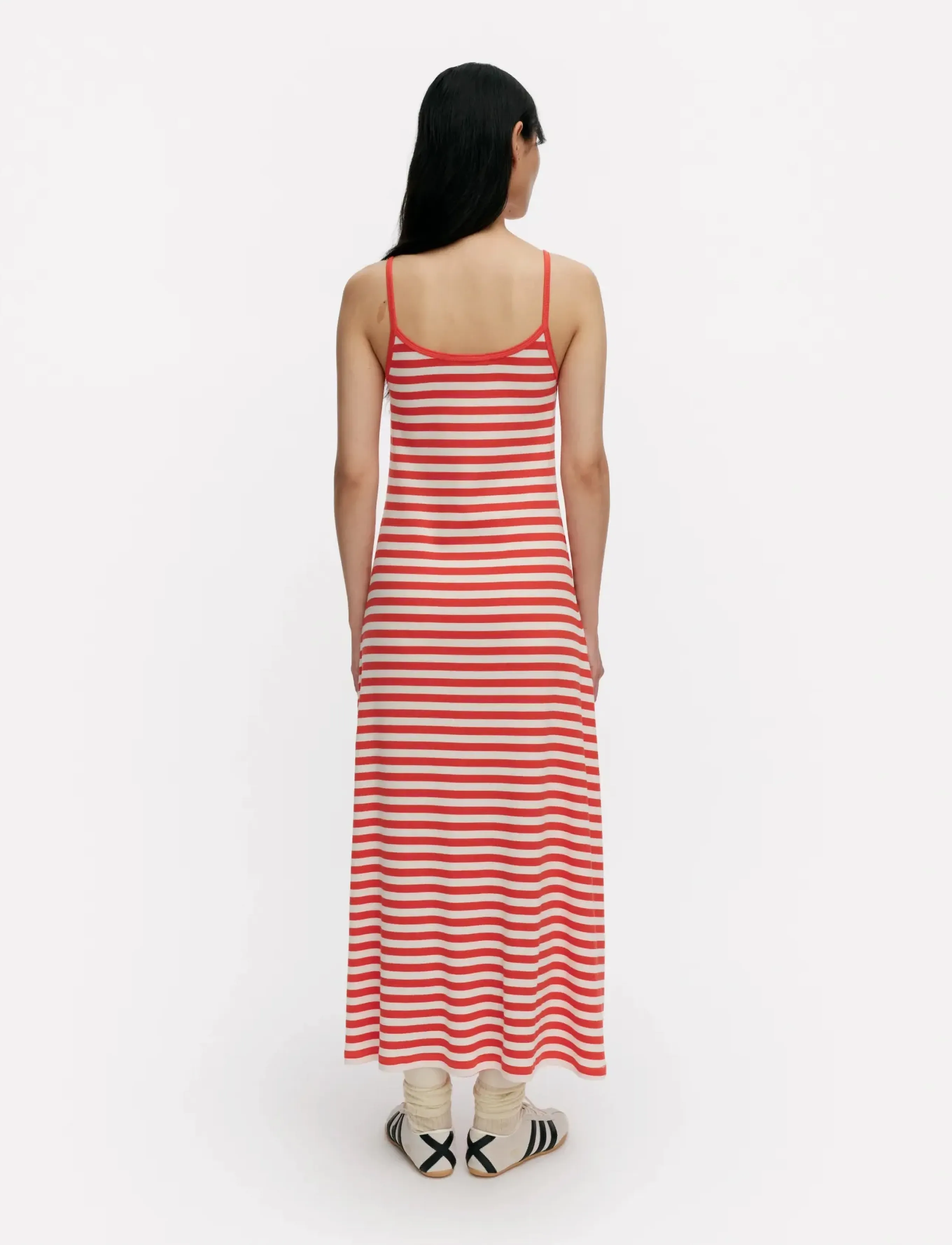 Marimekko - LAULAA TASARAITA UNIKKO - maxi dresses - red, off white - 3