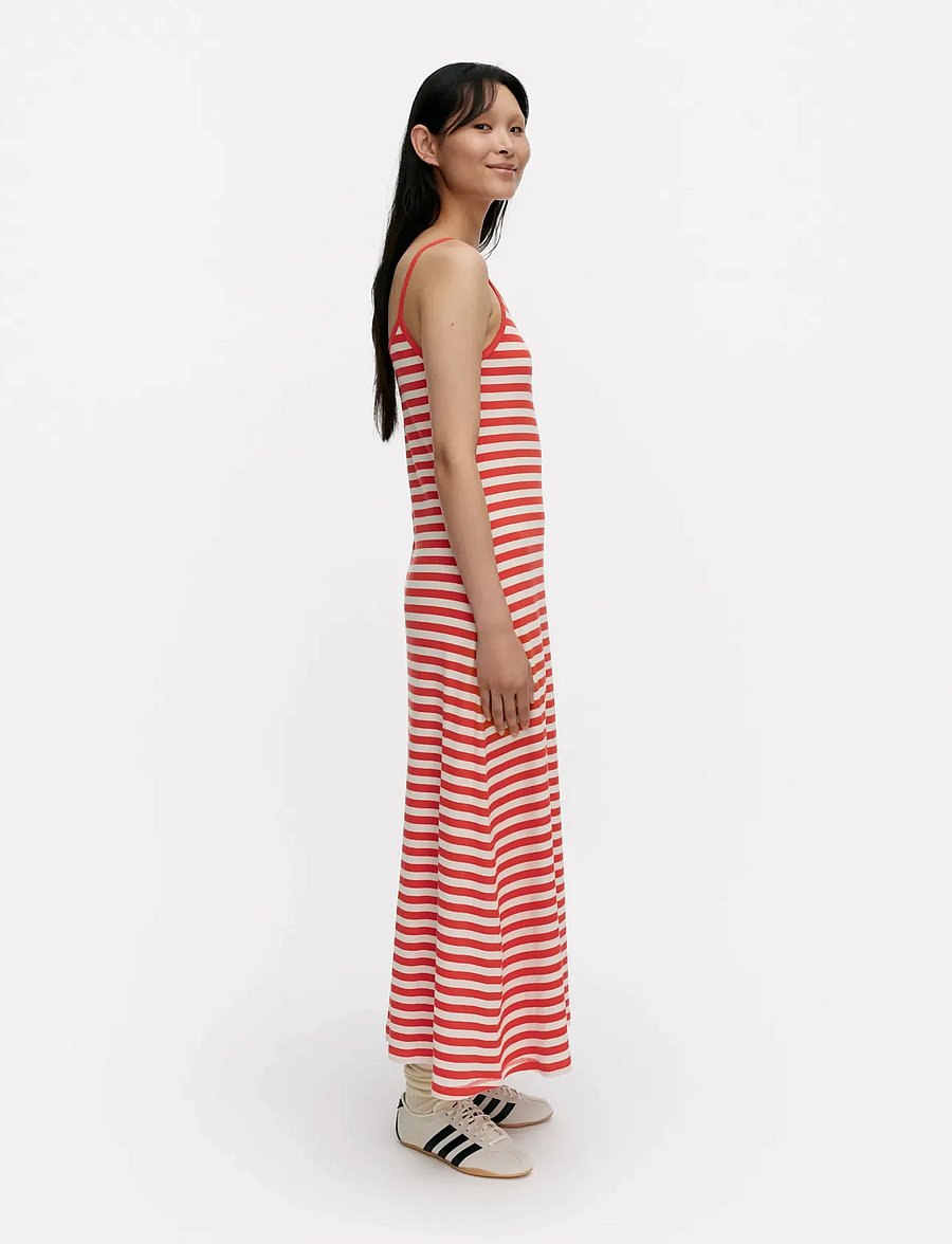 Marimekko - LAULAA TASARAITA UNIKKO - maxikjoler - red, off white - 4