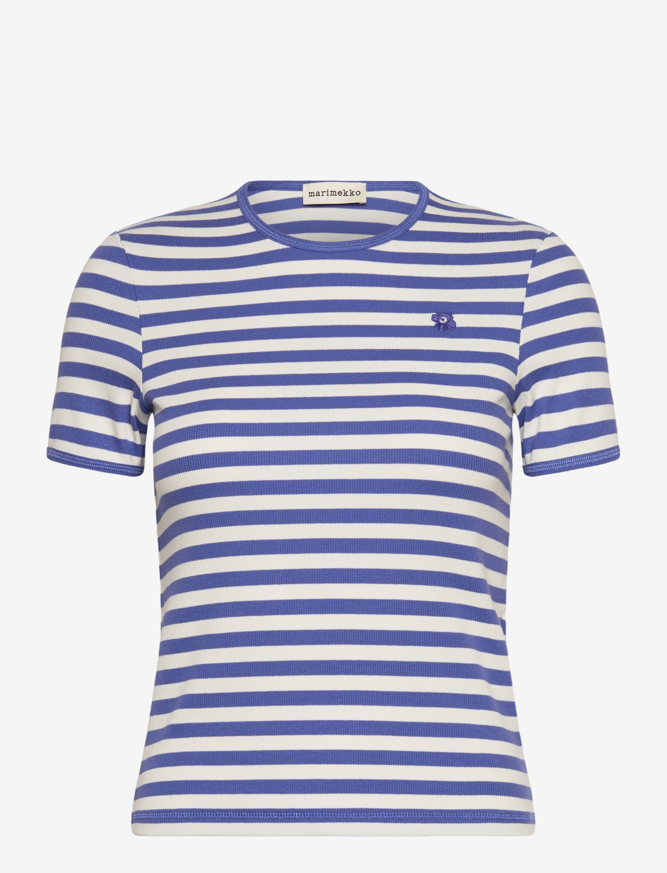 Marimekko - KUKKEA TASARAITA UNIKKO - t-shirts & tops - blue, off white - 1