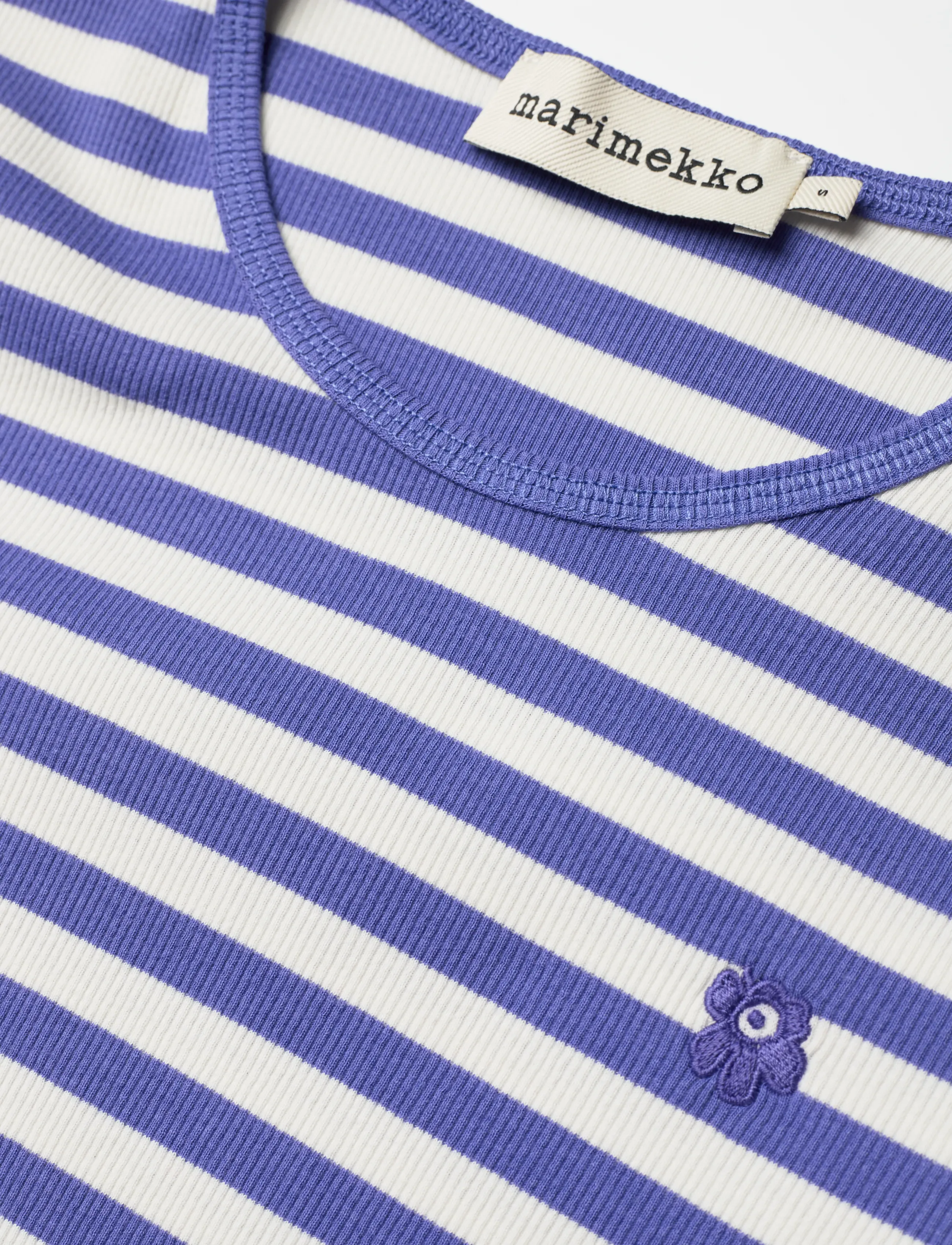 Marimekko - KUKKEA TASARAITA UNIKKO - t-särgid - blue, off white - 5