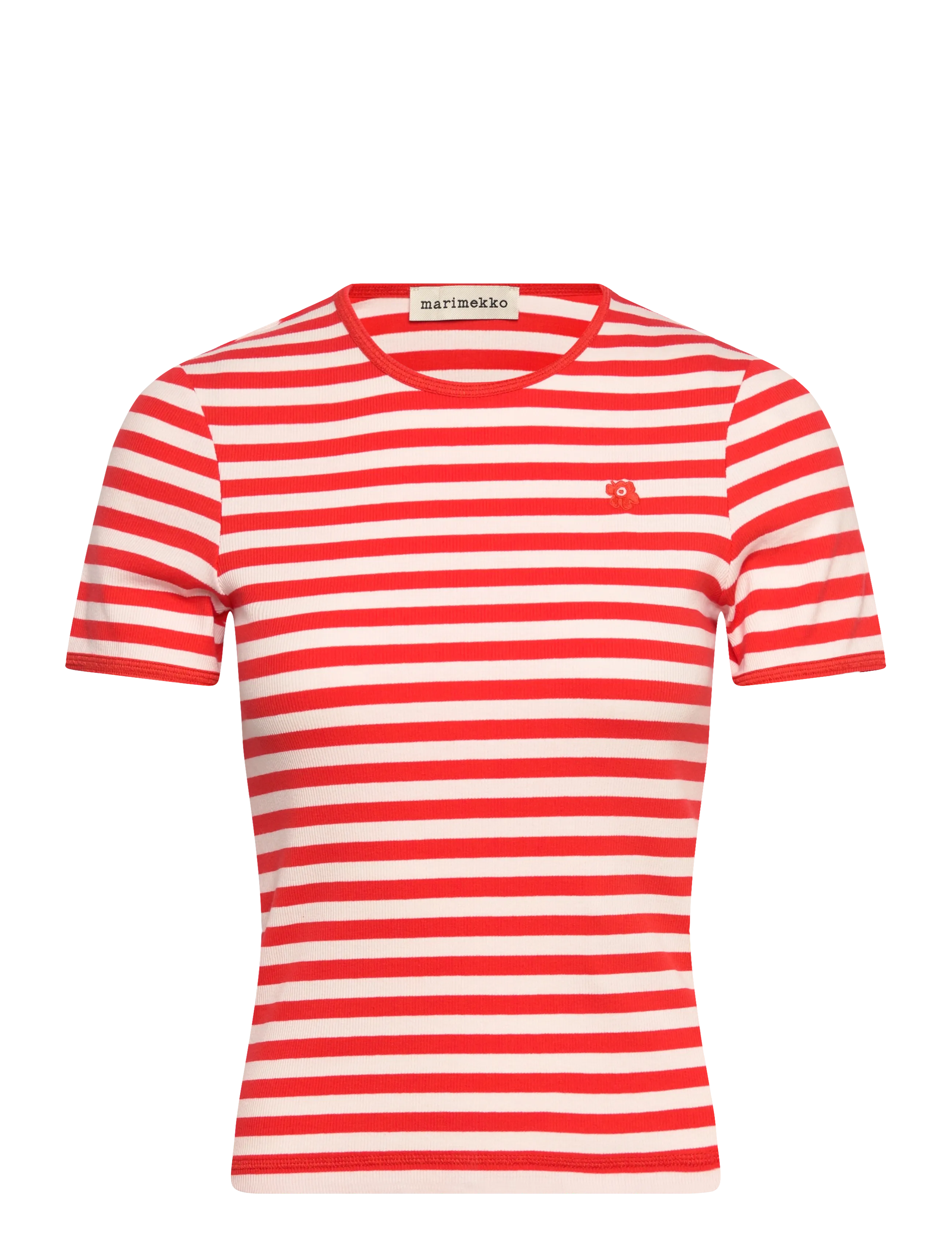 MARIMEKKO Kukkea Tasaraita Unikko Rot - XS - Damen