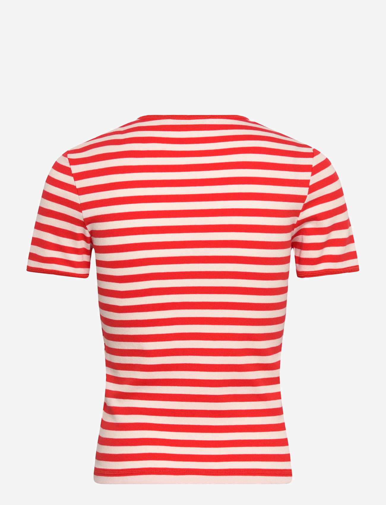 Marimekko - KUKKEA TASARAITA UNIKKO - t-shirts - red, off white - 2