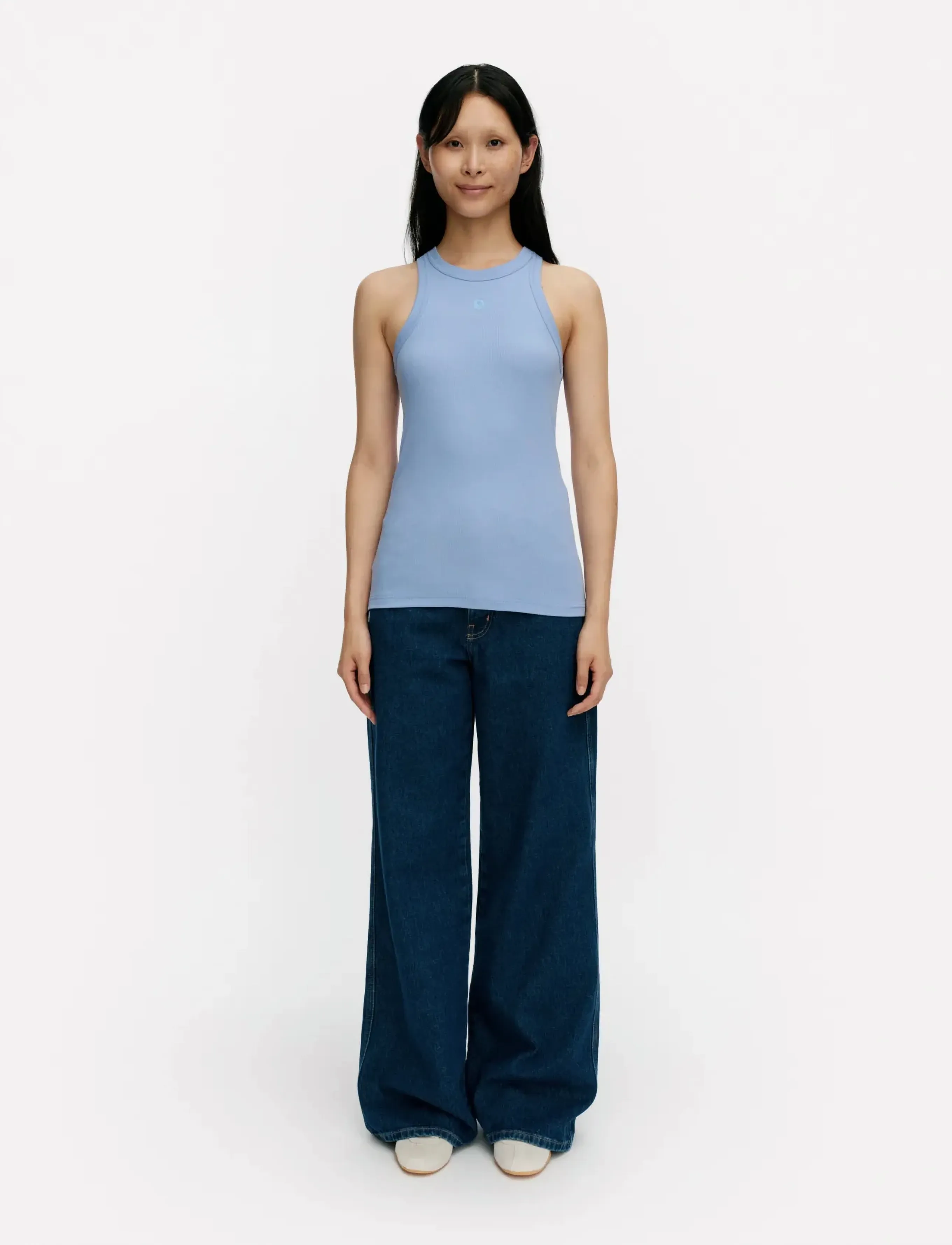 Marimekko Kupla Unikko Placement, XL, T-shirts & Oberteile, Blau - Sleeveless, Frauen