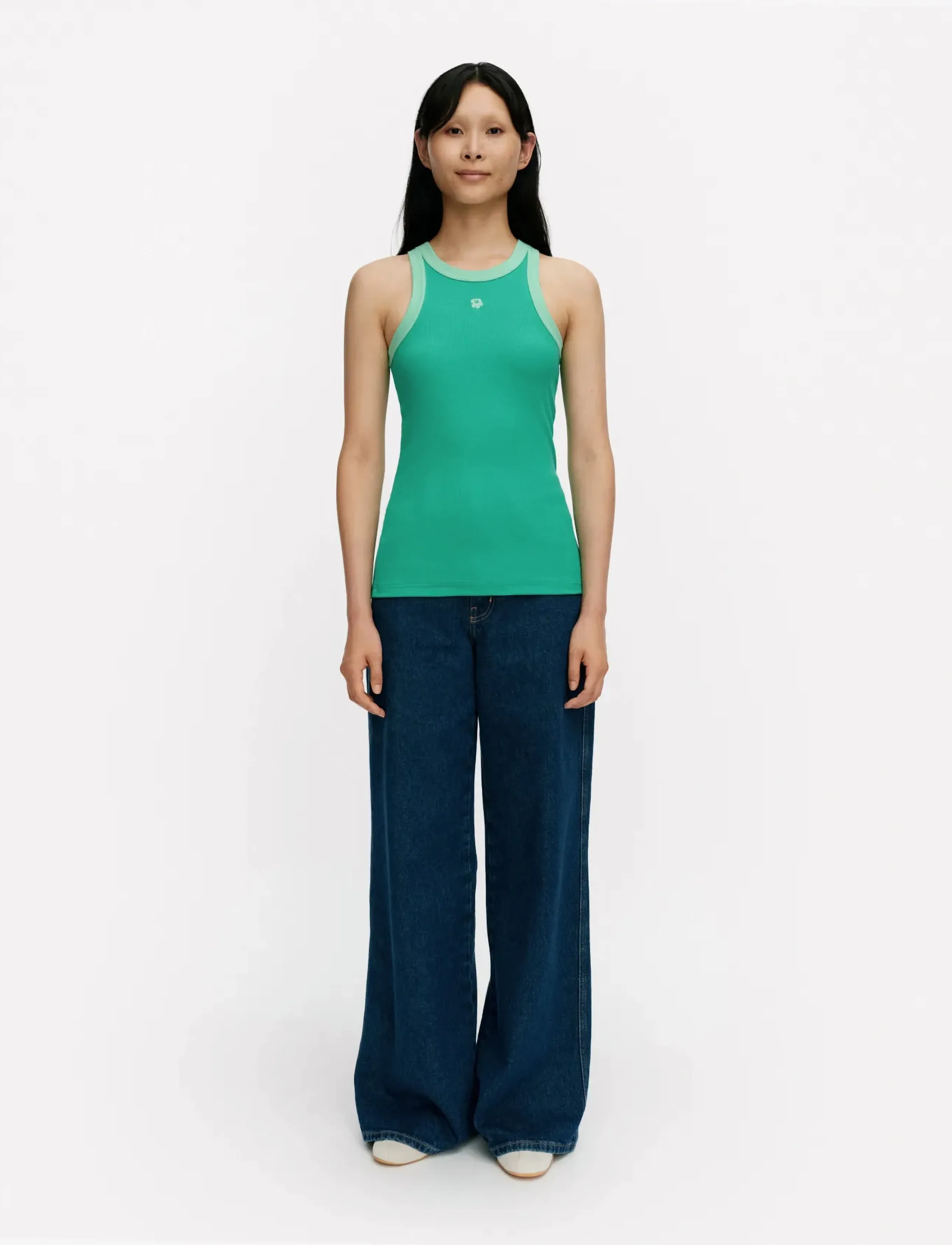 Marimekko Kupla Unikko Placement, XL, Green, T-Shirts & Toppe > Uden Ærmer, Dame