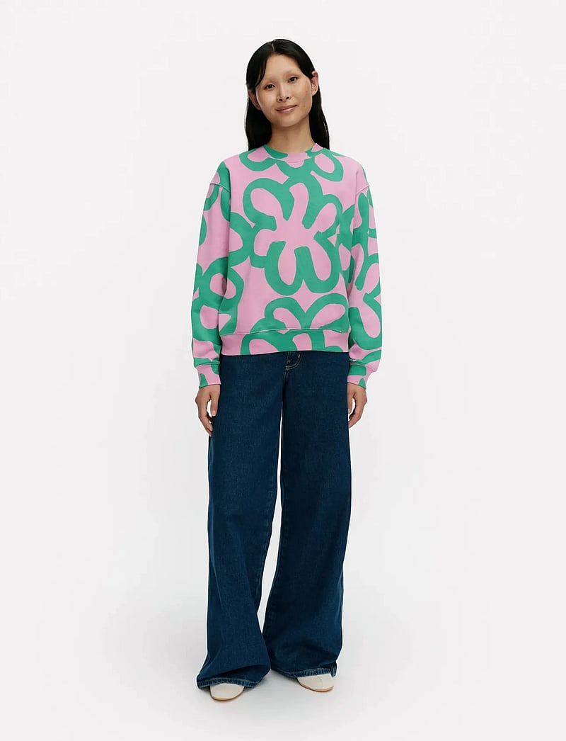 Marimekko - LEIOT JÄTTIKUKKA - sweatshirts & hoodies - light pink, green - 0