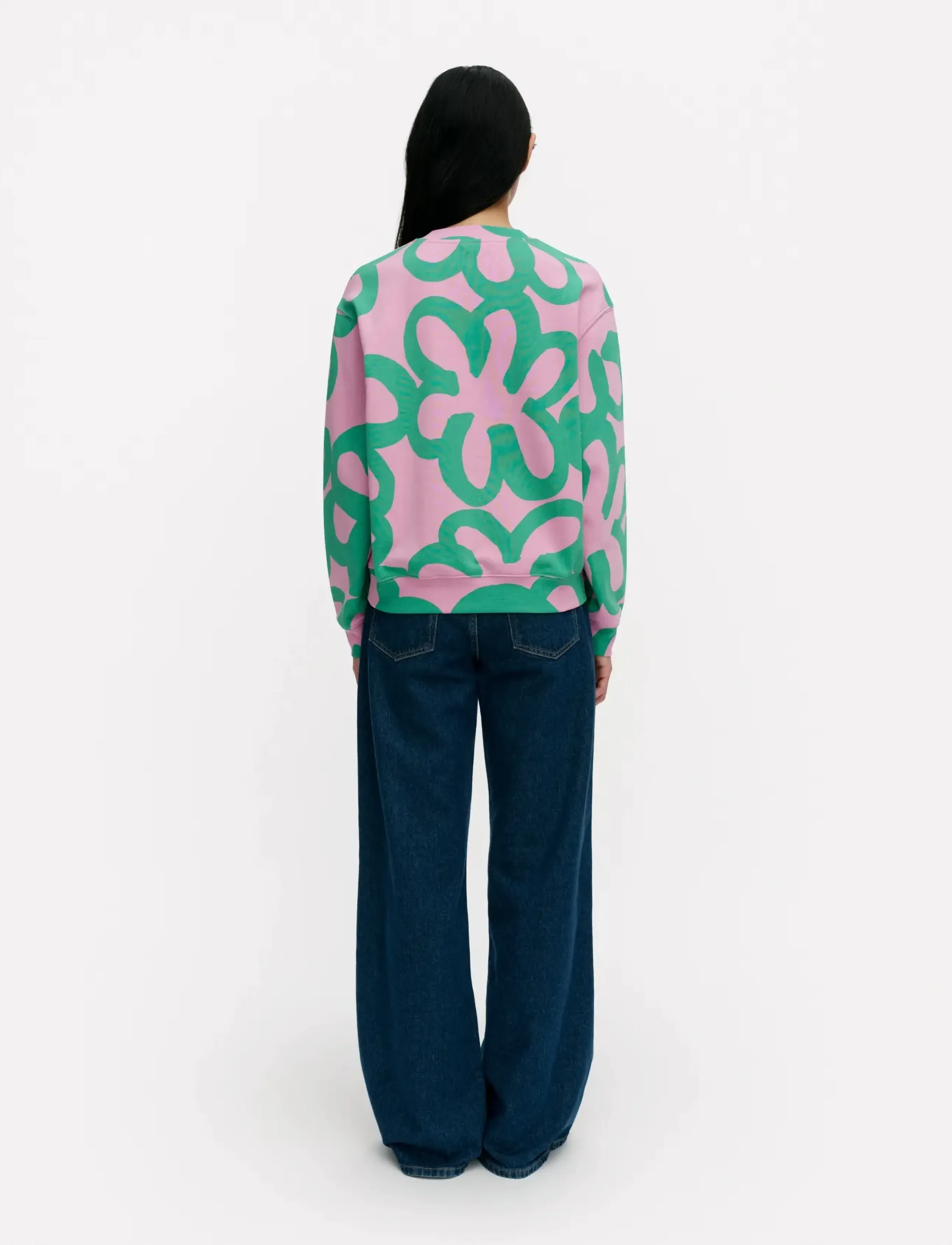 Marimekko - LEIOT JÄTTIKUKKA - sweatshirts & kapuzenpullover - light pink, green - 3