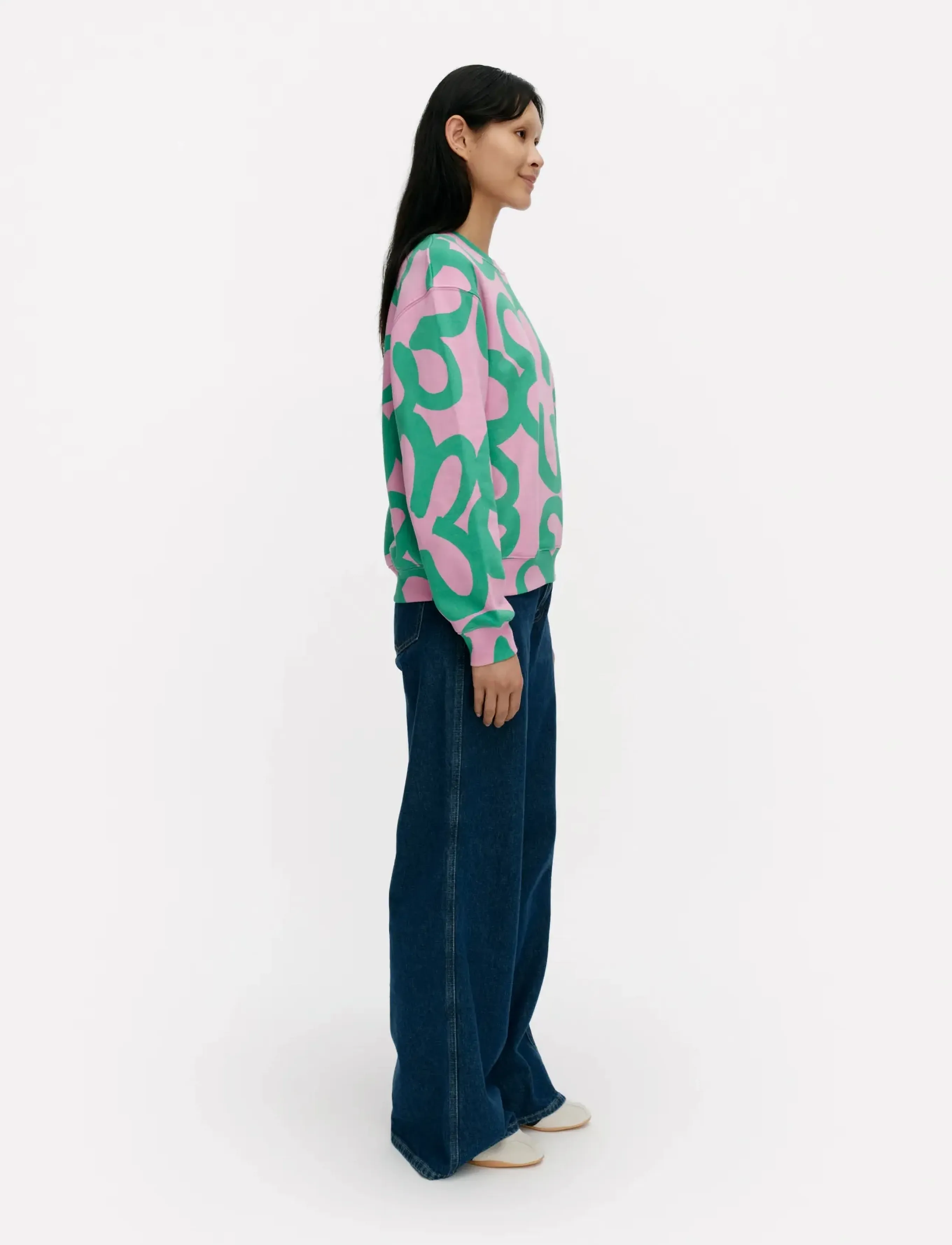 Marimekko - LEIOT JÄTTIKUKKA - sweatshirts & kapuzenpullover - light pink, green - 4