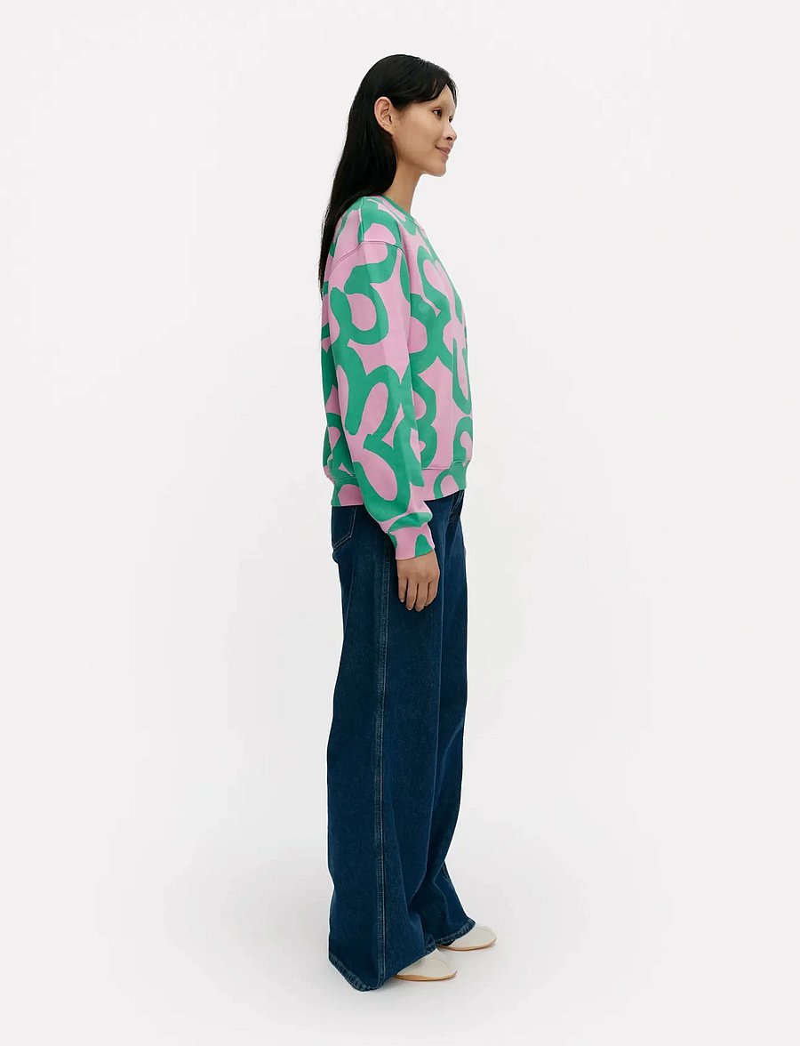 Marimekko - LEIOT JÄTTIKUKKA - dressipluusid ja kapuutsiga dressipluusid - light pink, green - 4