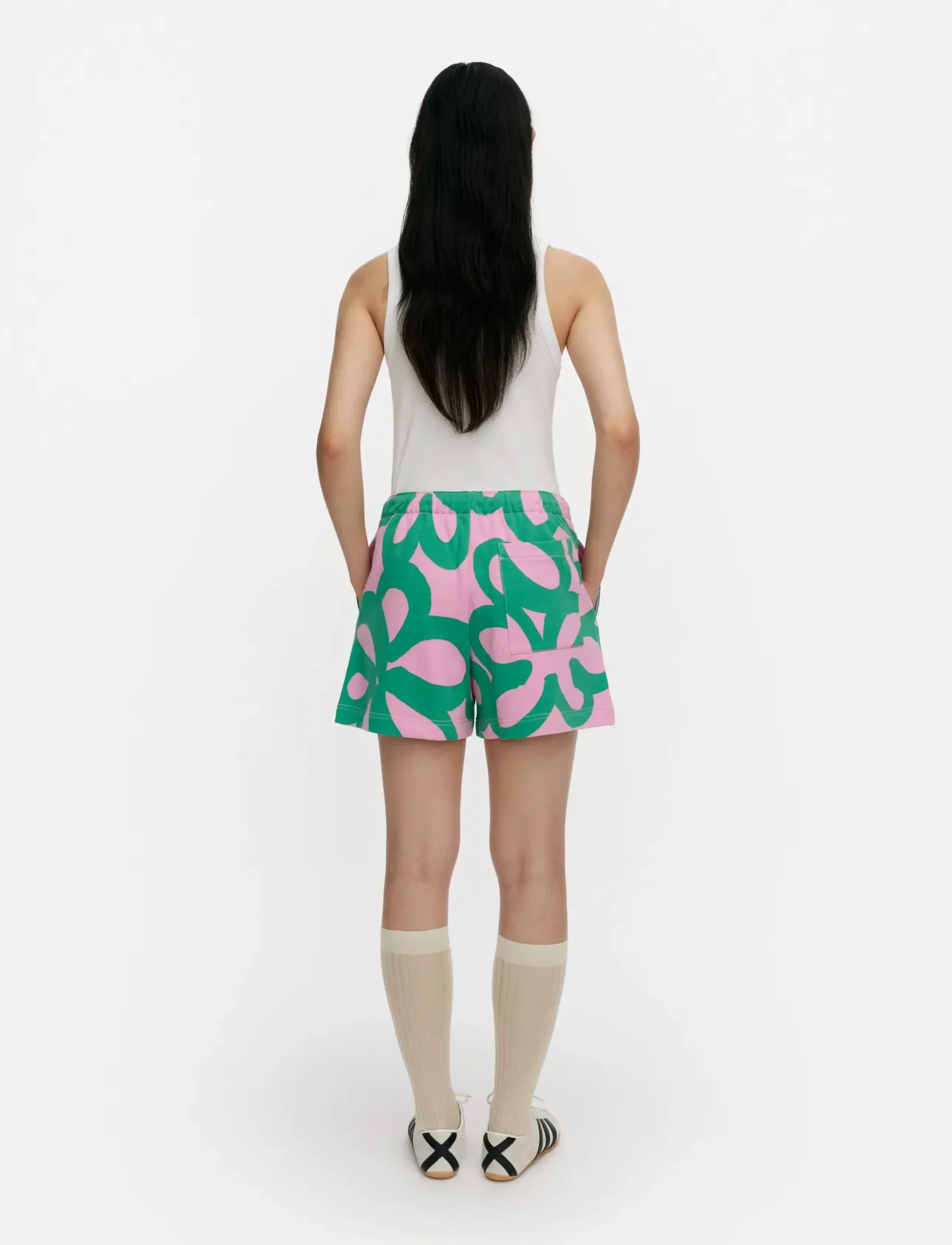 Marimekko - MIKSAUS JÄTTIKUKKA - casual shorts - light pink, green - 3