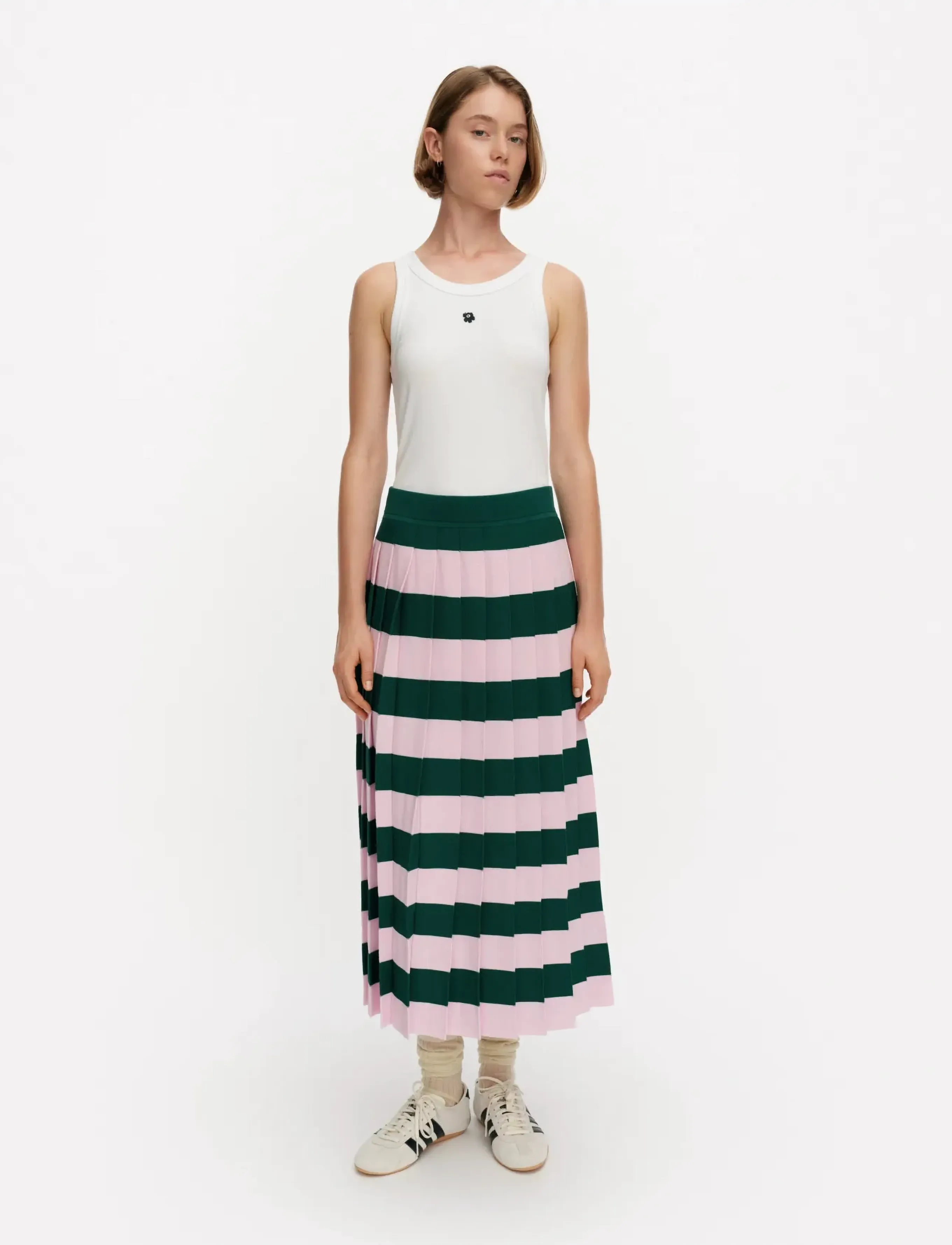 Marimekko RIEMUA - Röcke - LIGHT PINK, DARK GREEN / green