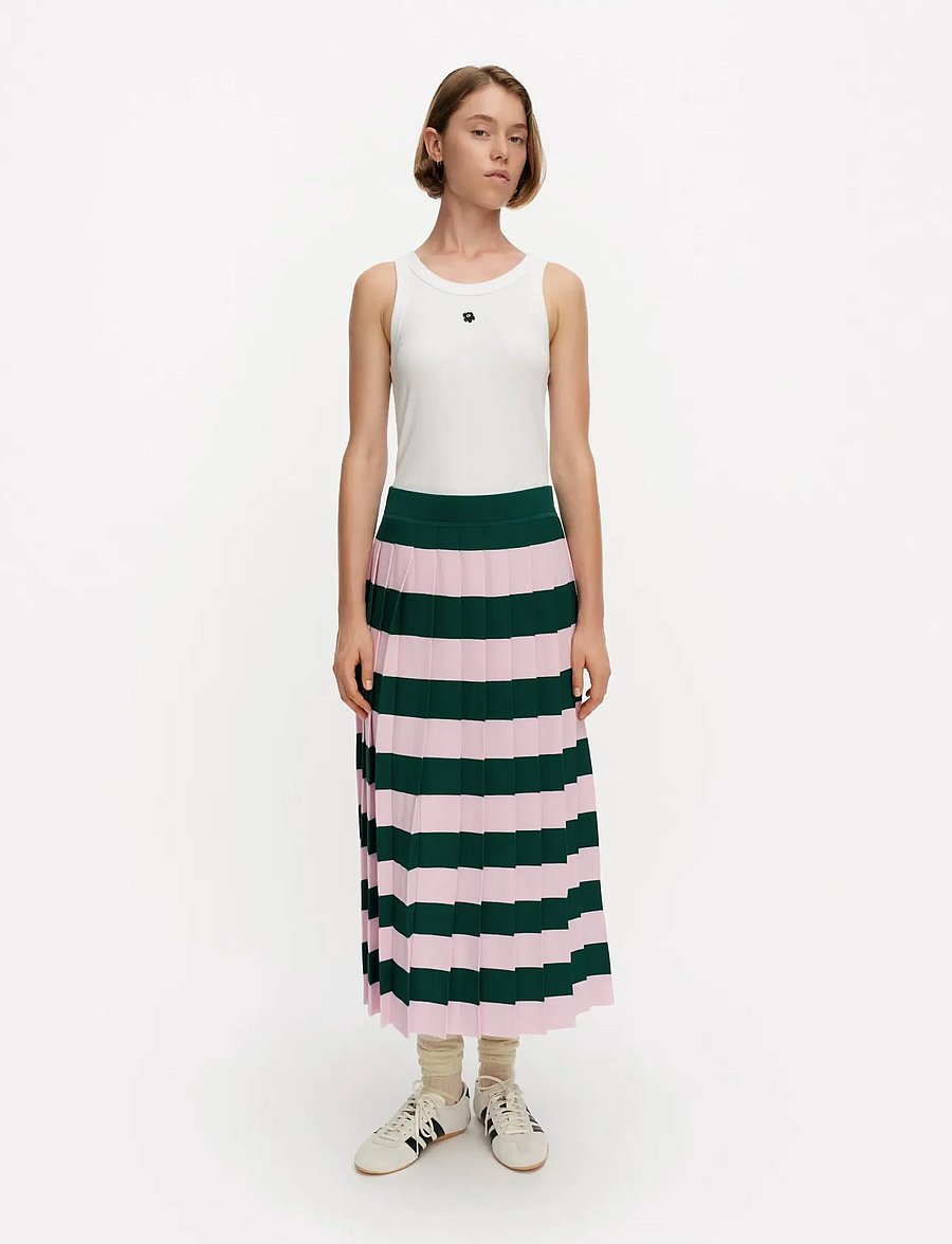 Marimekko - RIEMUA - plisserede nederdele - light pink, dark green - 0