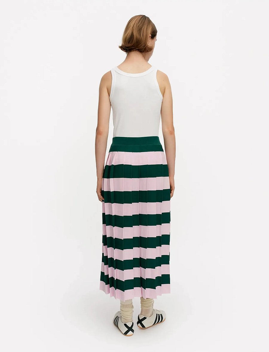 Marimekko - RIEMUA - plisserede nederdele - light pink, dark green - 3