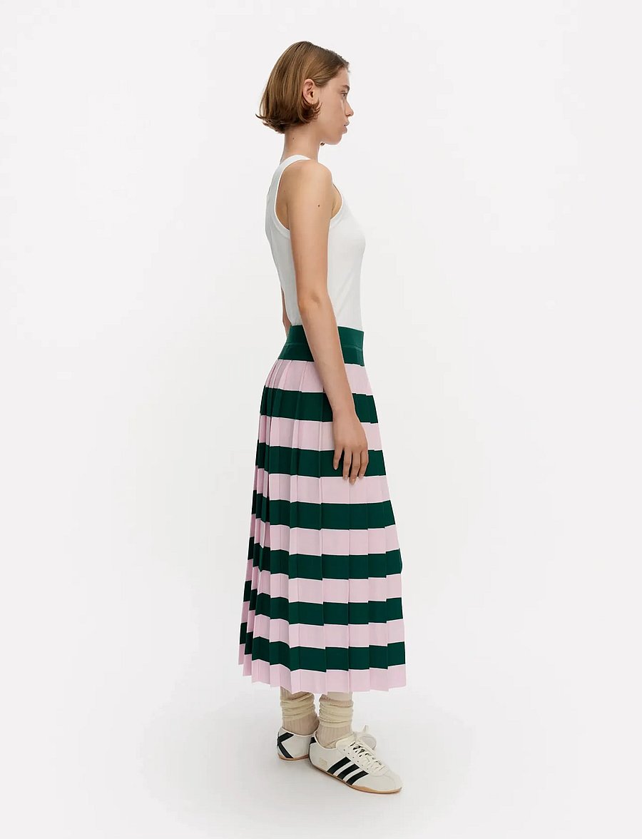 Marimekko - RIEMUA - plisserede nederdele - light pink, dark green - 4