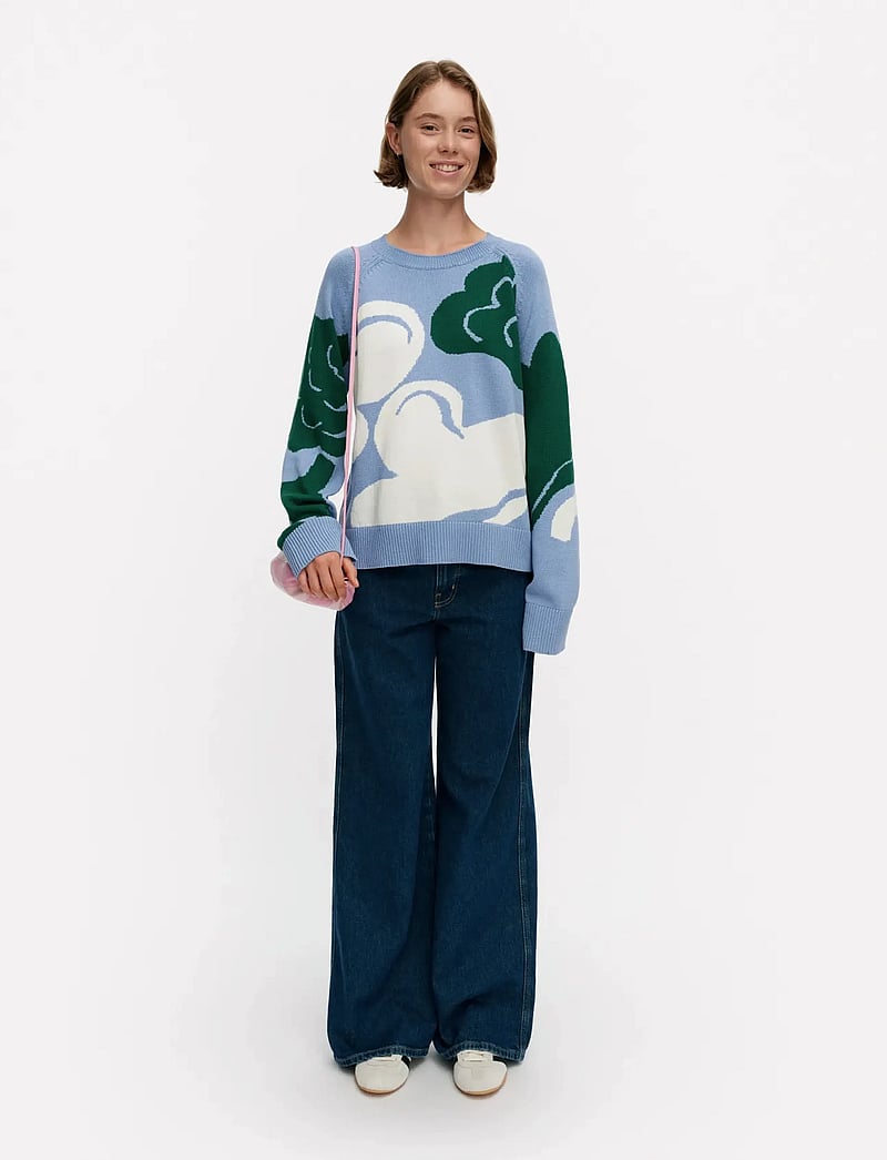 Marimekko - LOITSU KUKASTA KUKKAAN - sweaters - blue, dark green, white - 0