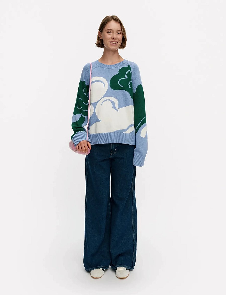 Marimekko - LOITSU KUKASTA KUKKAAN - sviitrid - blue, dark green, white - 0