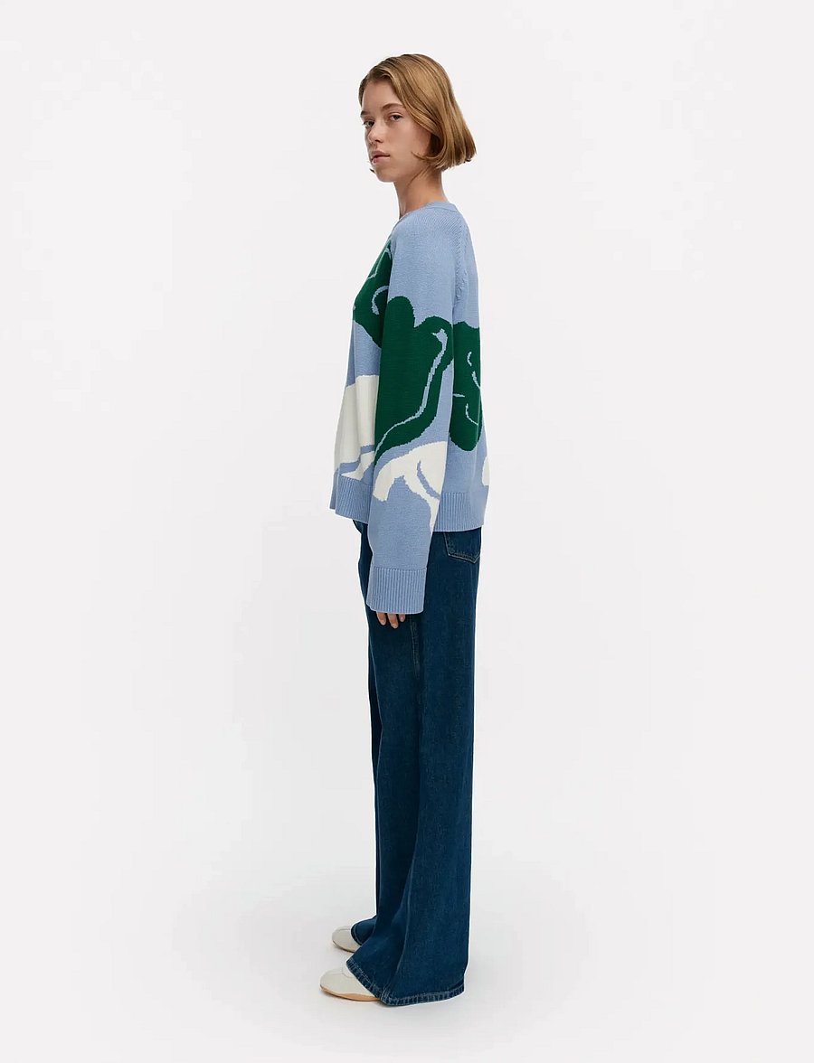 Marimekko - LOITSU KUKASTA KUKKAAN - sviitrid - blue, dark green, white - 4