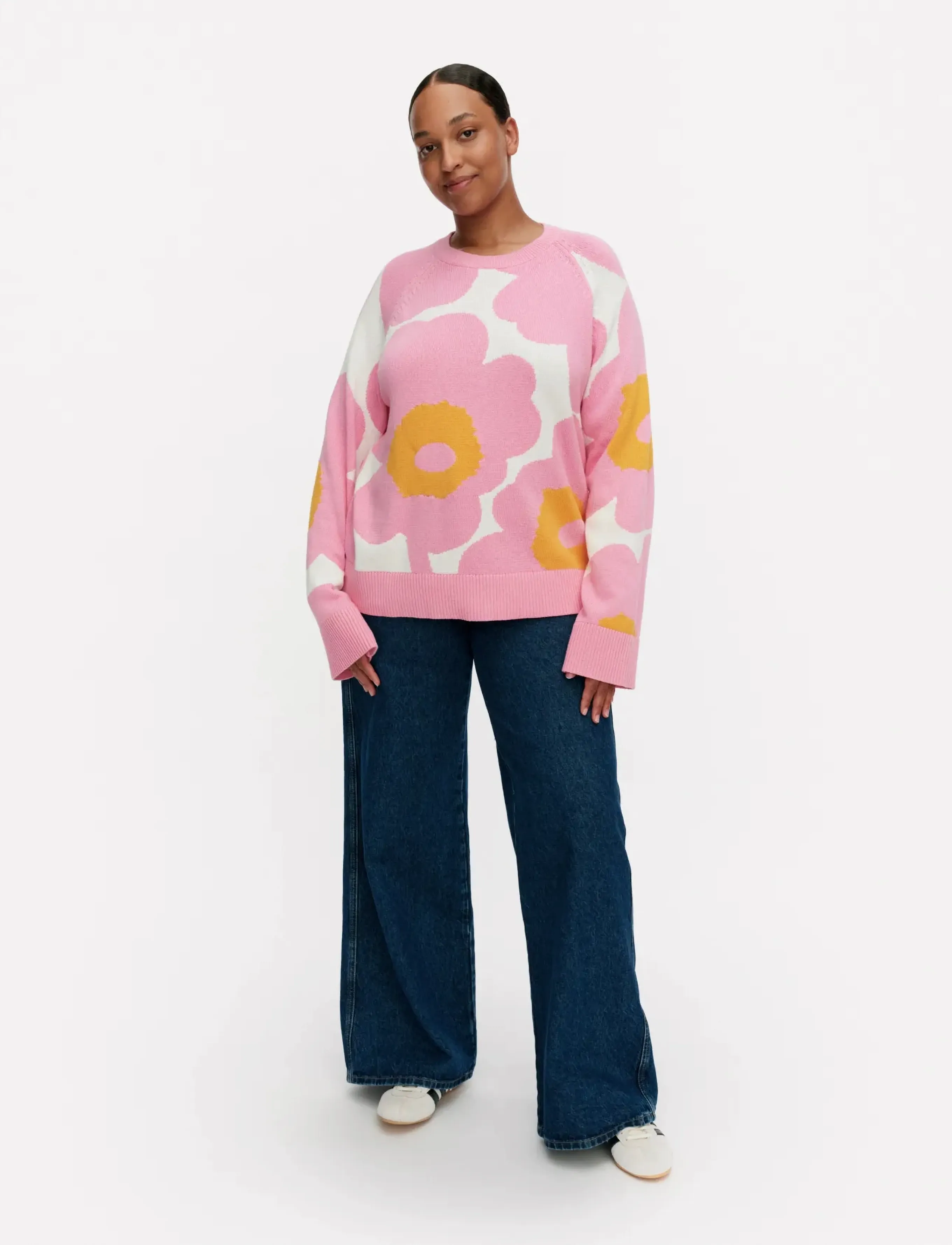 Marimekko Loitsu Unikko, XL, Pink, Strik > Trøjer, Dame
