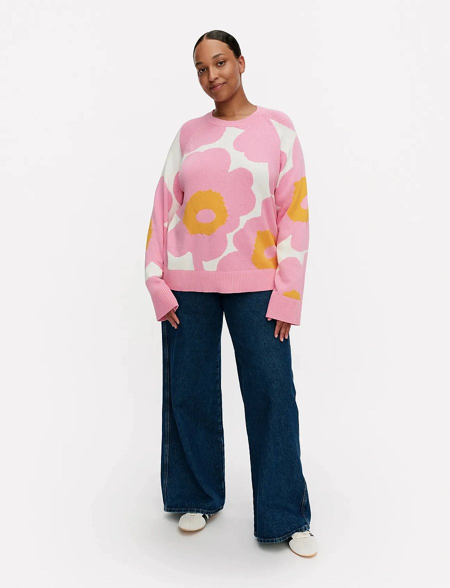 Marimekko - LOITSU UNIKKO - peysur - light pink, orange, white - 0