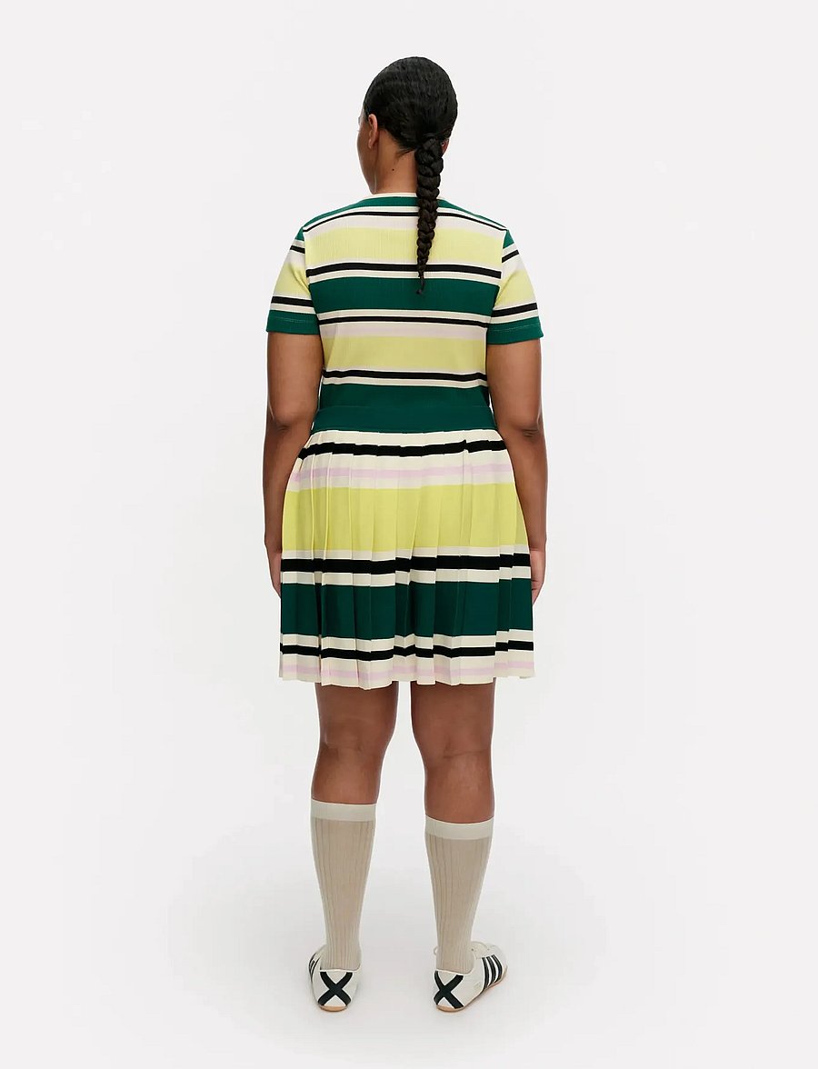 Marimekko - RUNOUS HELVI - plisserade kjolar - dark green, yellow, black - 3
