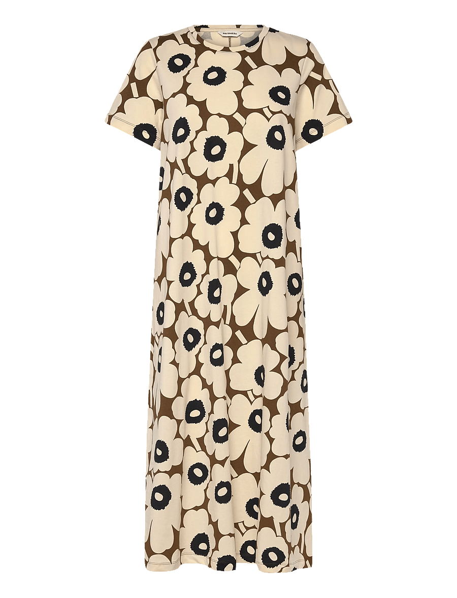 Marimekko - PISTEINEN UNIKKO - t-shirt-kleider - beige, brown, black - 1