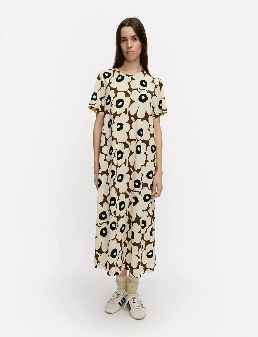 Marimekko - PISTEINEN UNIKKO - t-shirt-kleider - beige, brown, black - 0